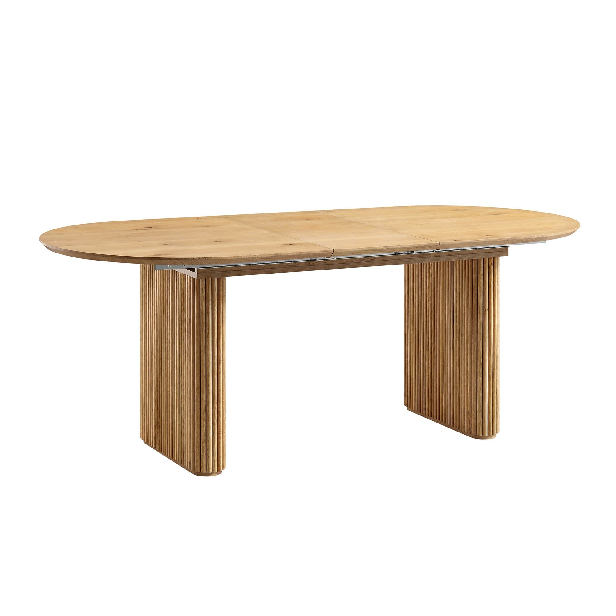 Maru Oval 6-8 Seater Extending Oak Pedestal Dining Table, Oak