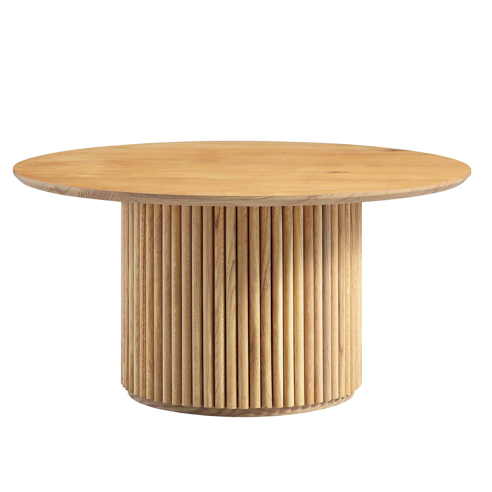 Maru Round Oak Pedestal Coffee Table, Oak