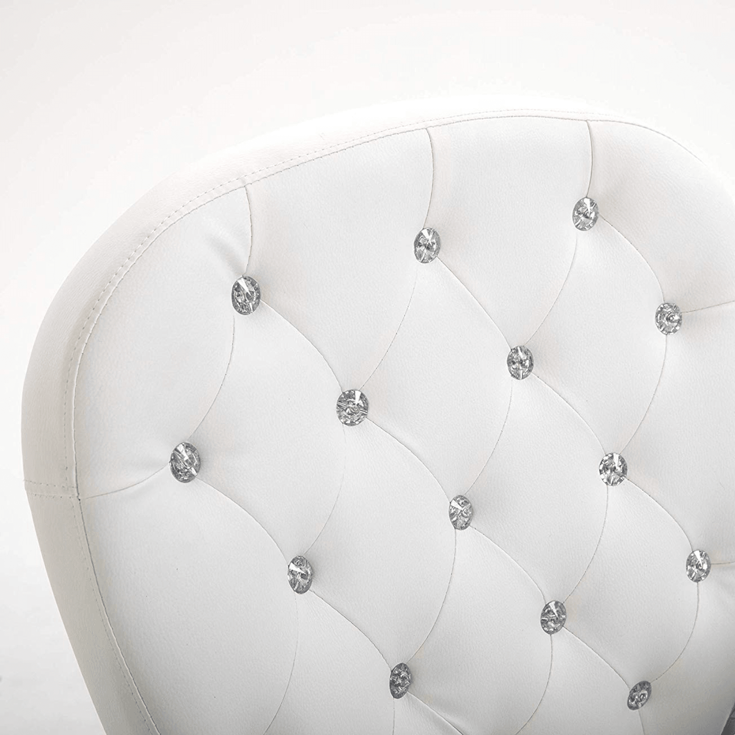 White Faux Leather Chesterfield Swivel Chair