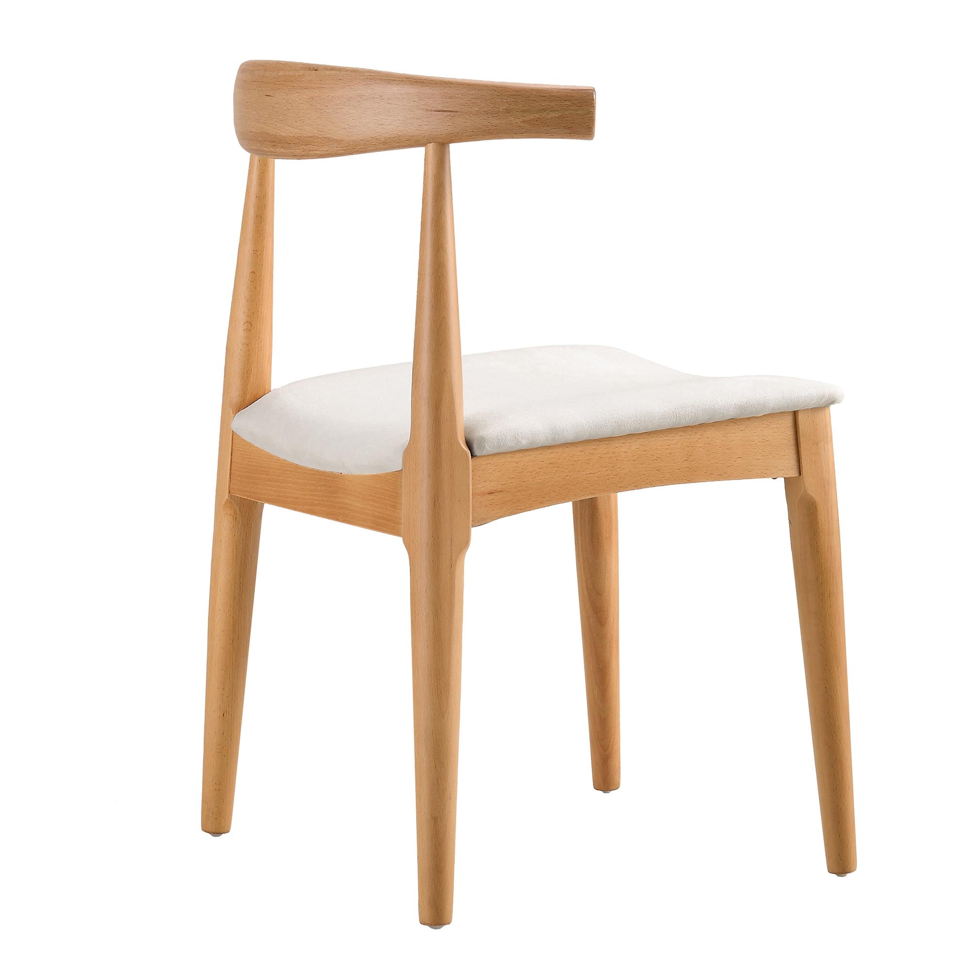 Arley Set of 2 Beech Wood Dining Chairs, Natural and Beige