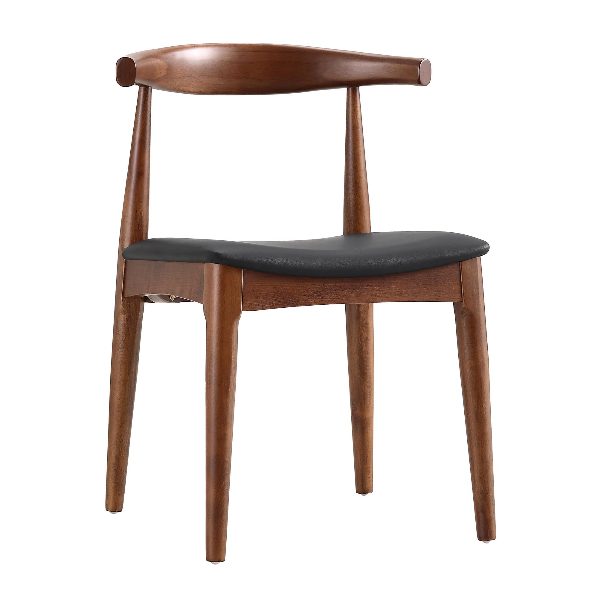 Arley Set of 2 Beech Wood Dining Chairs, Walnut and Black