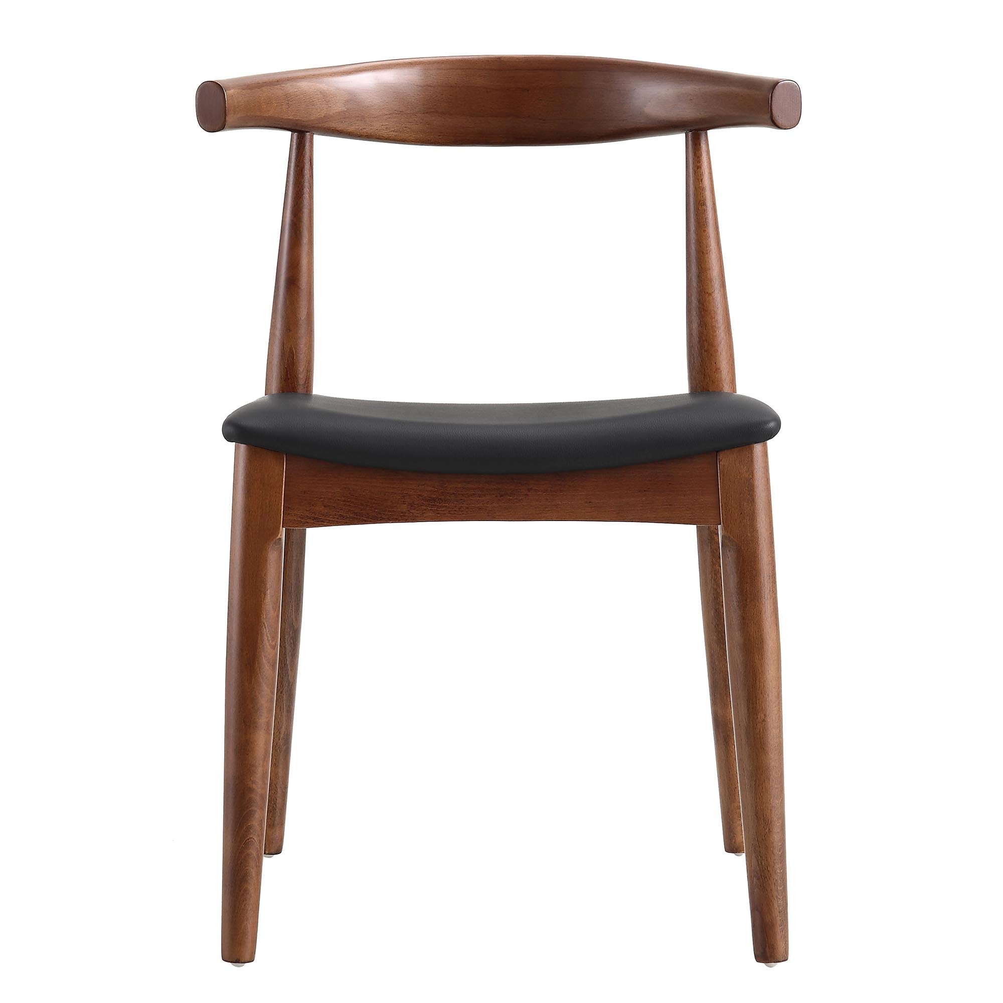 Arley Set of 2 Beech Wood Dining Chairs, Walnut and Black