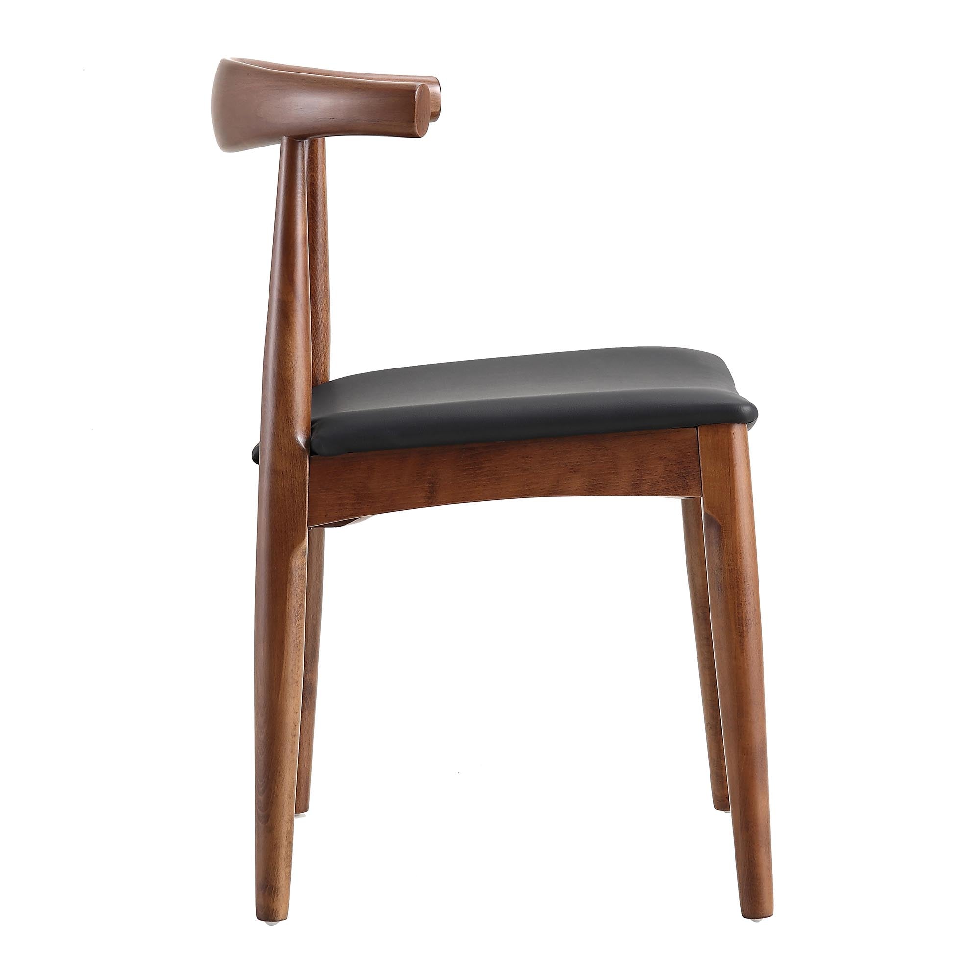 Arley Set of 2 Beech Wood Dining Chairs, Walnut and Black