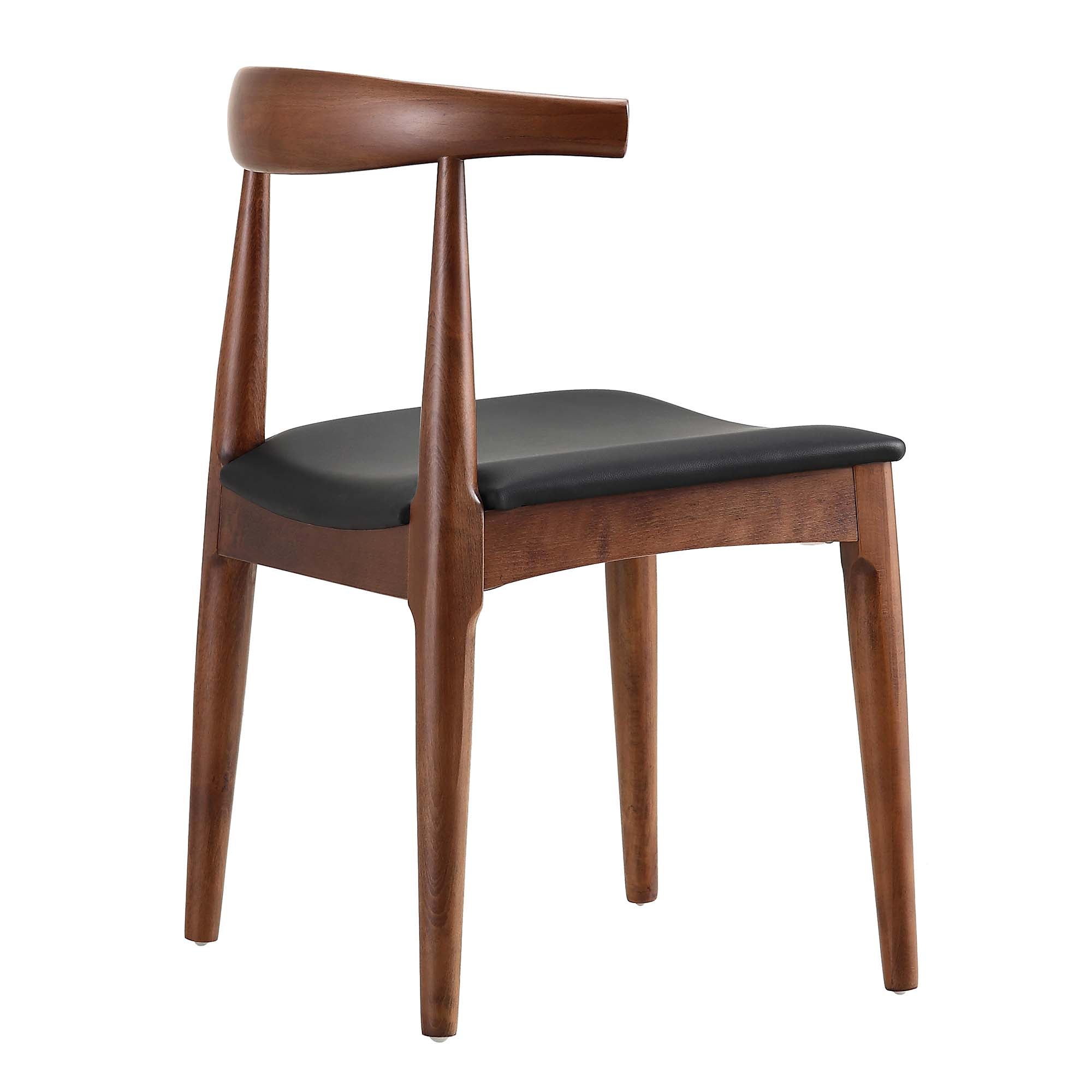 Arley Set of 2 Beech Wood Dining Chairs, Walnut and Black