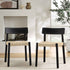 Ditton Set of 2 Elm Wood and Jute Dining Chairs, Black