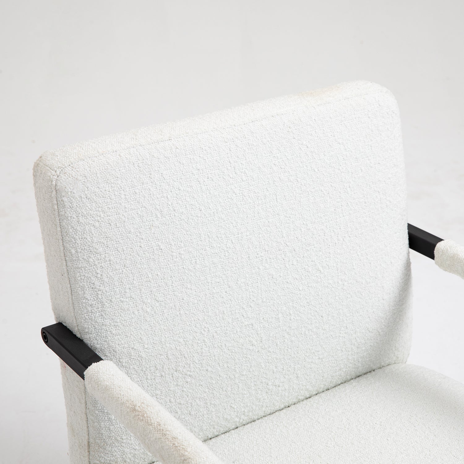 Hatton Steel Frame Boucle Accent Chair (White)