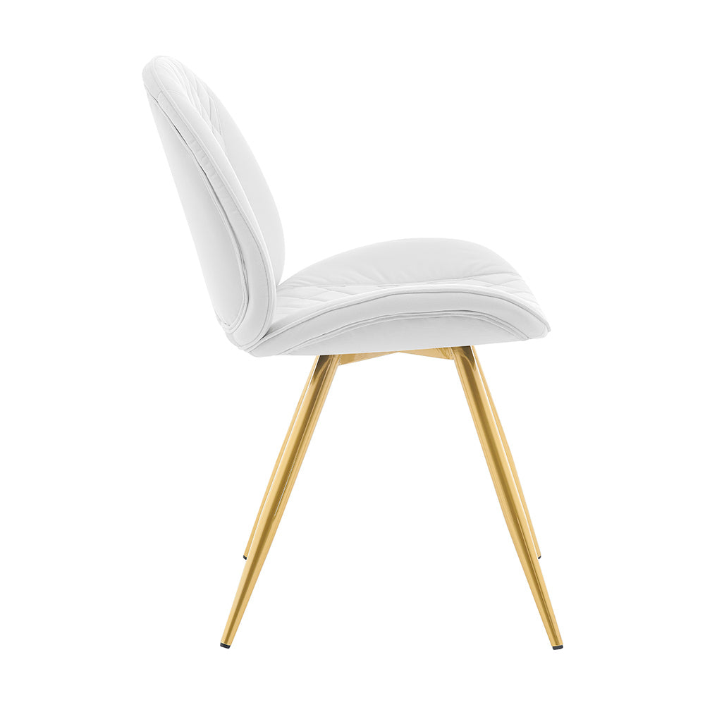 Cosford Diamond Stitch Set of 2 Dining Chairs (Cream White Velvet)