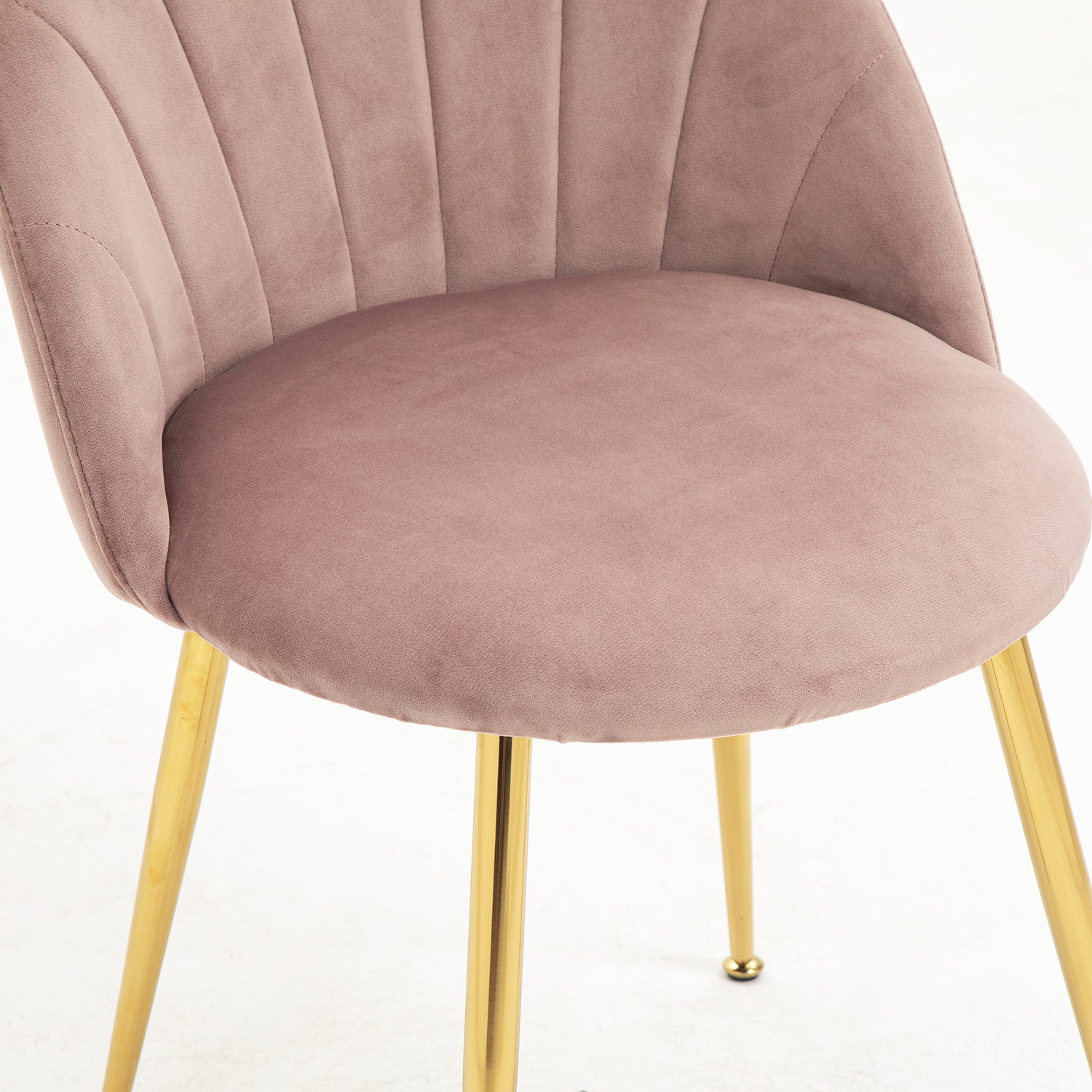 Milverton Pair of 2 Velvet Dining Chairs with Golden Chrome Legs (Dusty Pink)