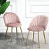 Milverton Pair of 2 Velvet Dining Chairs with Golden Chrome Legs (Dusty Pink)