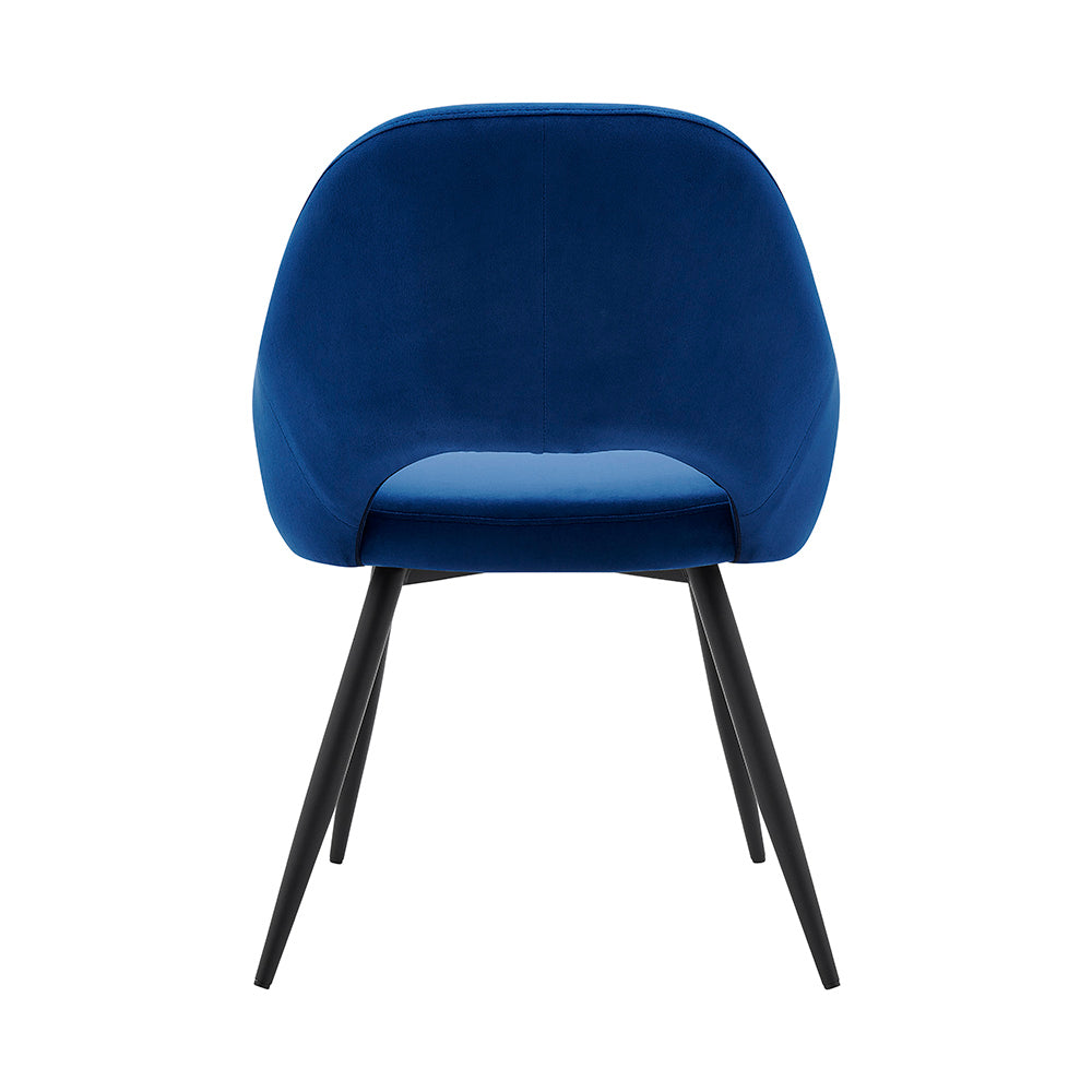 Belvoir Velvet Dining Chair with Metal Legs (Blue Velvet)