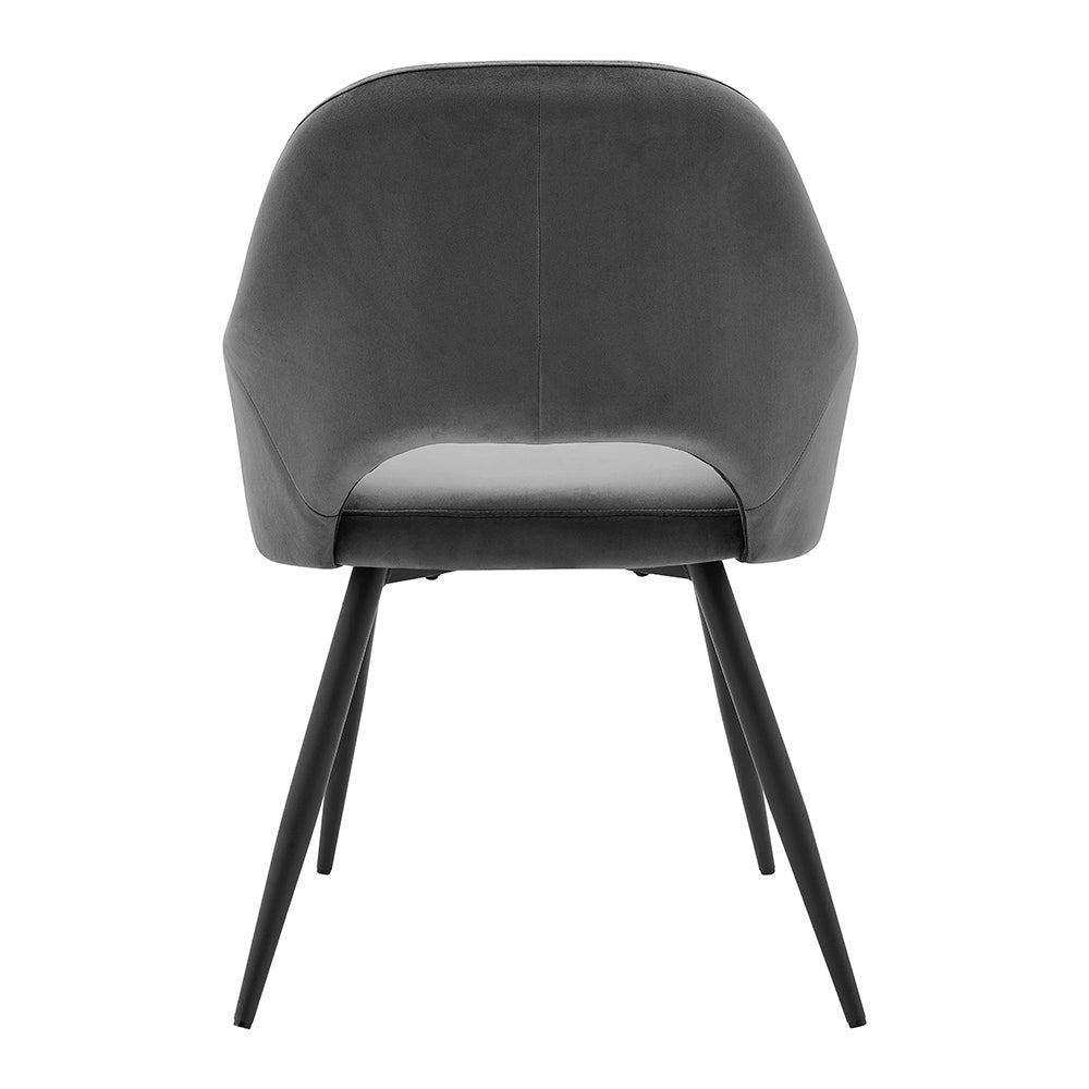 Belvoir Velvet Dining Chair with Metal Legs (Grey Velvet)