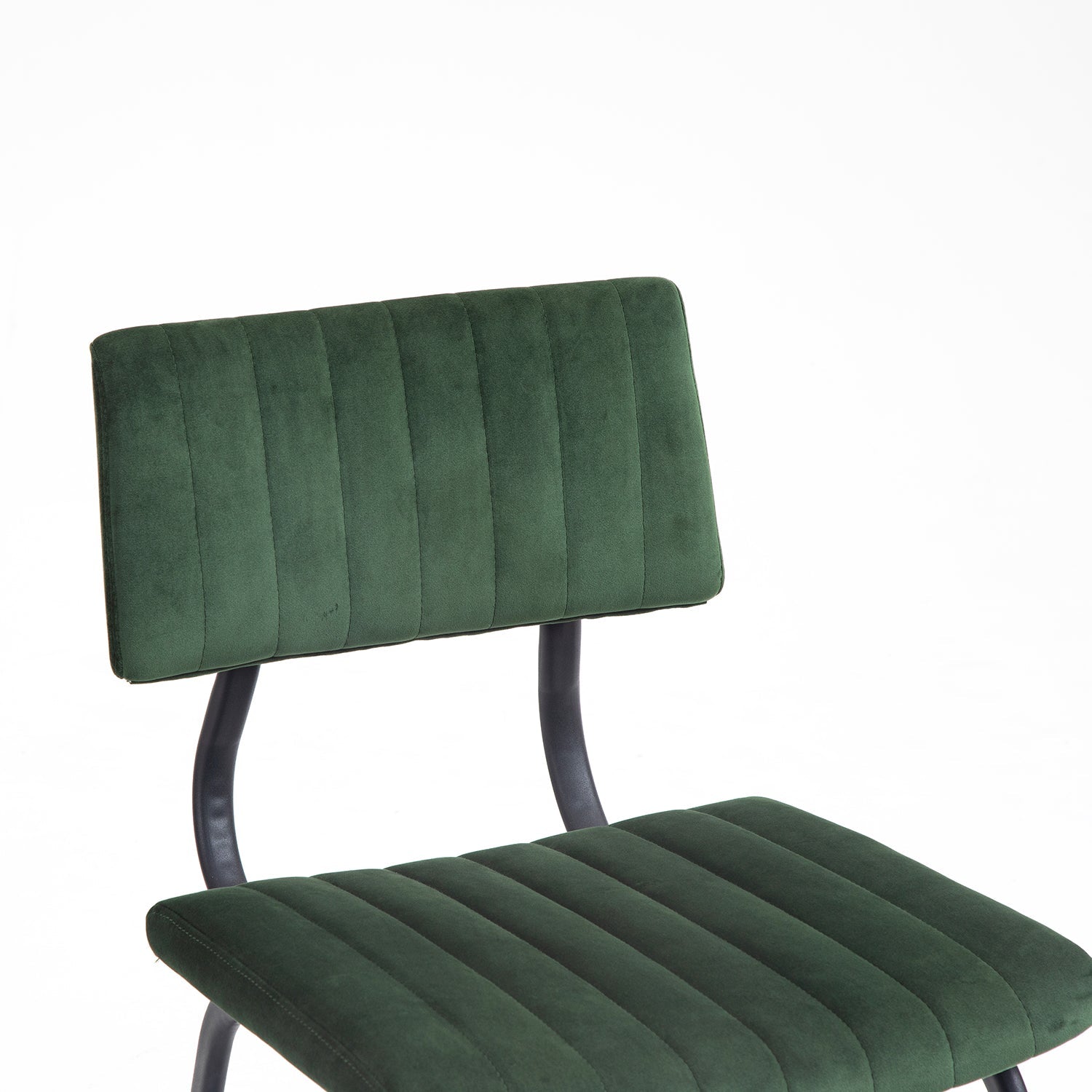 Charlecote Set of 2 Fluted Dining Chairs (Dark Green Velvet)