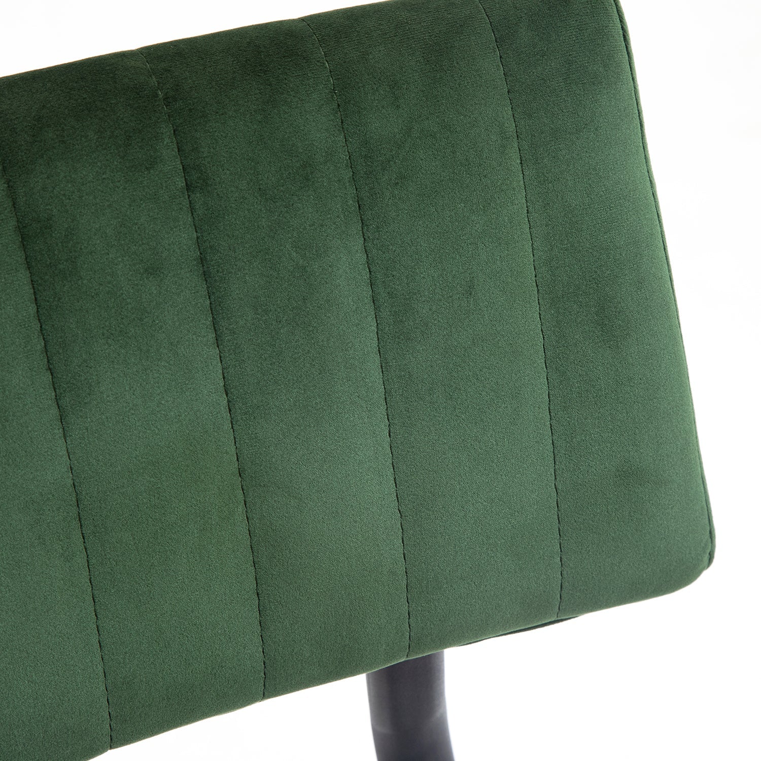 Charlecote Set of 2 Fluted Dining Chairs (Dark Green Velvet)