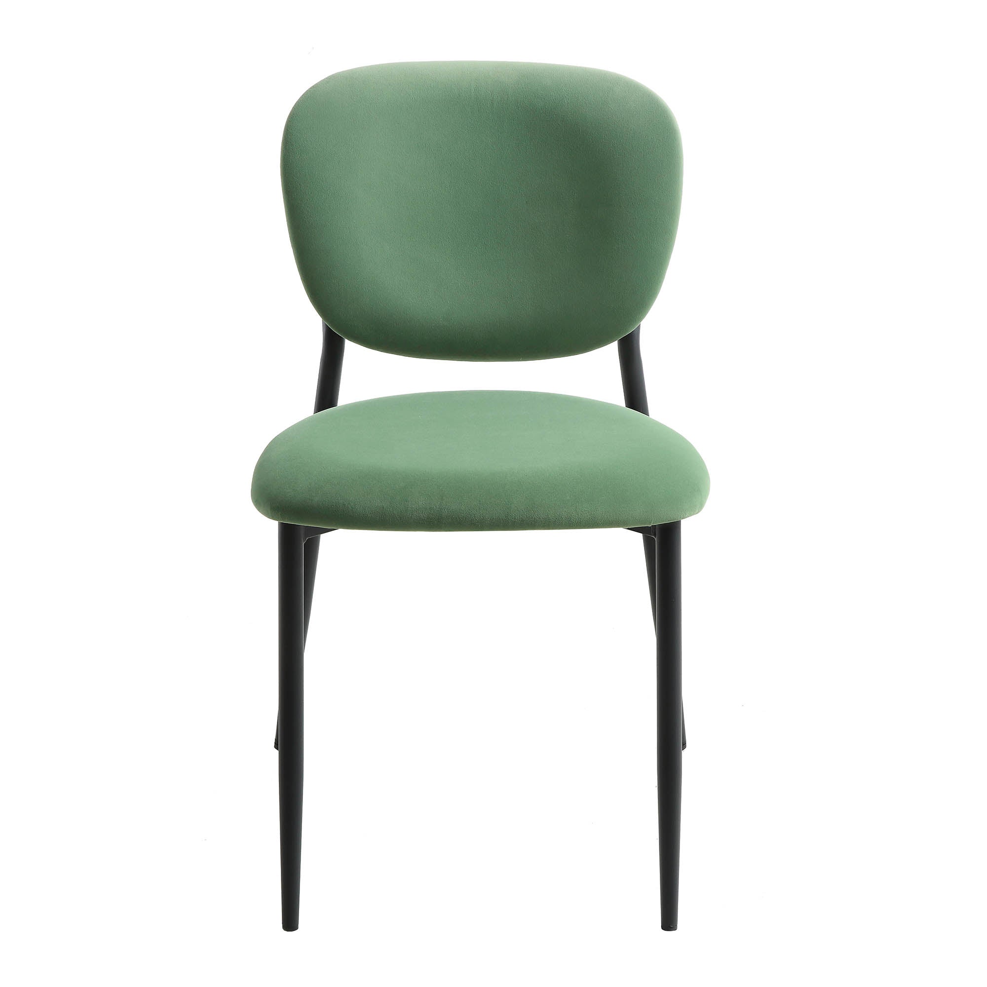 Kelmarsh Set of 2 Grass Green Velvet Upholstered Dining Chairs