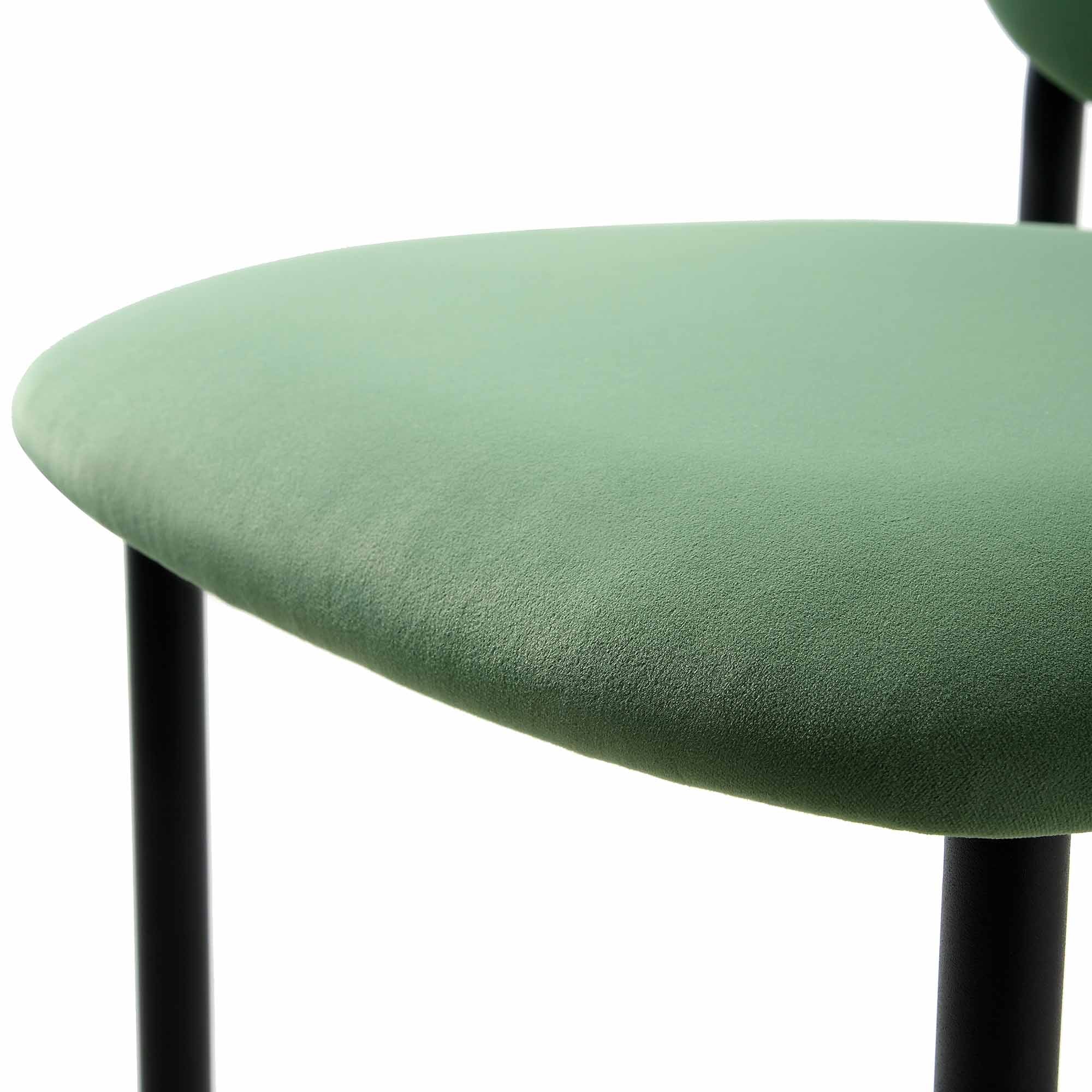 Kelmarsh Set of 2 Grass Green Velvet Upholstered Dining Chairs