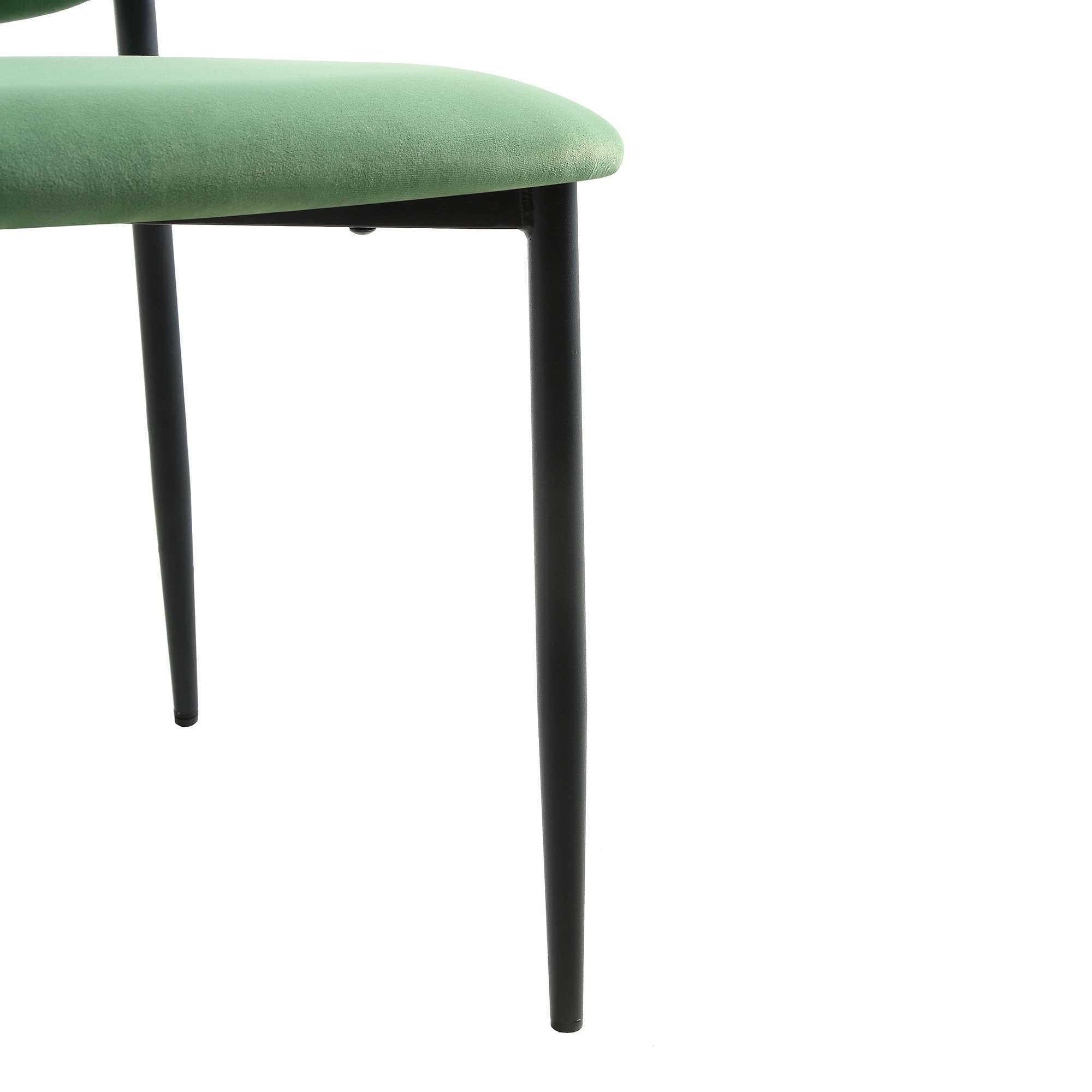 Kelmarsh Set of 2 Grass Green Velvet Upholstered Dining Chairs