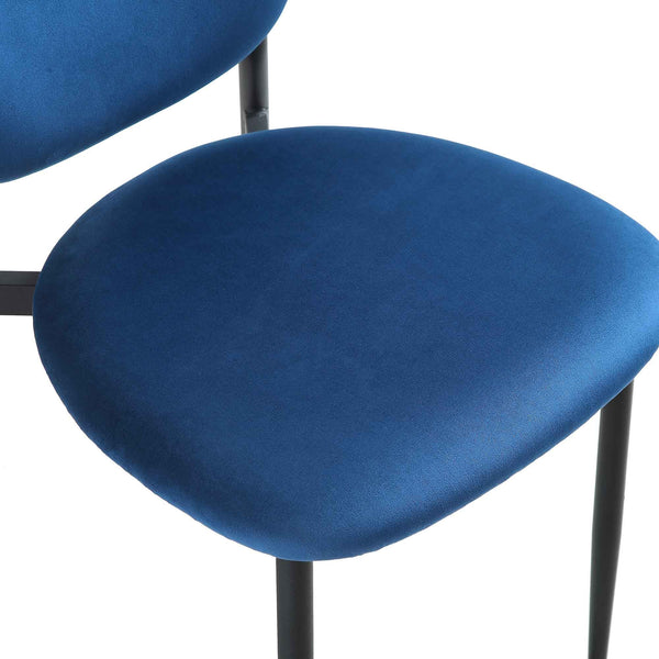 Kelmarsh Set of 2 Navy Blue Velvet Upholstered Dining Chairs