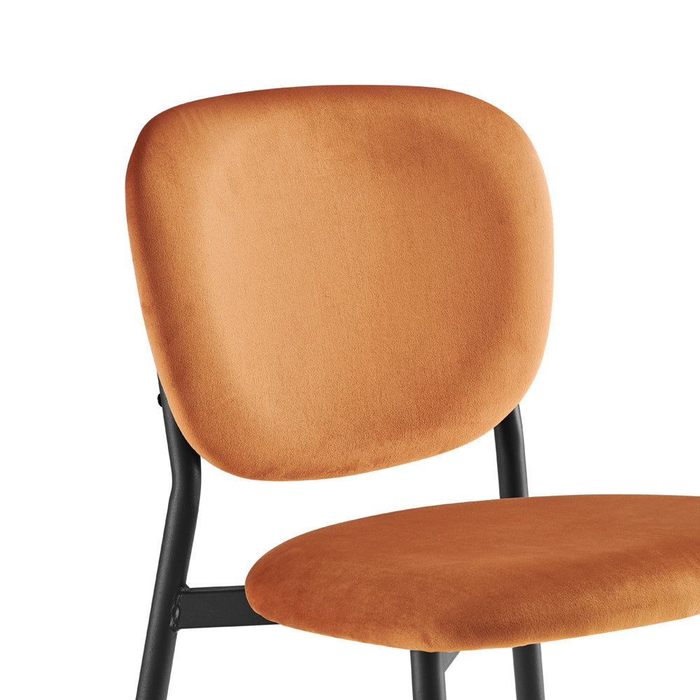 Kelmarsh Set of 2 Orange Velvet Upholstered Dining Chairs