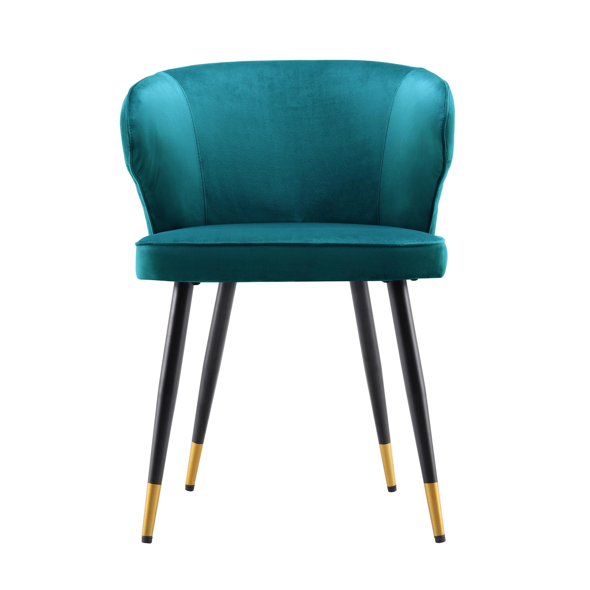 Langham Set of 2 Teal Velvet Upholstered Carver Dining Chairs