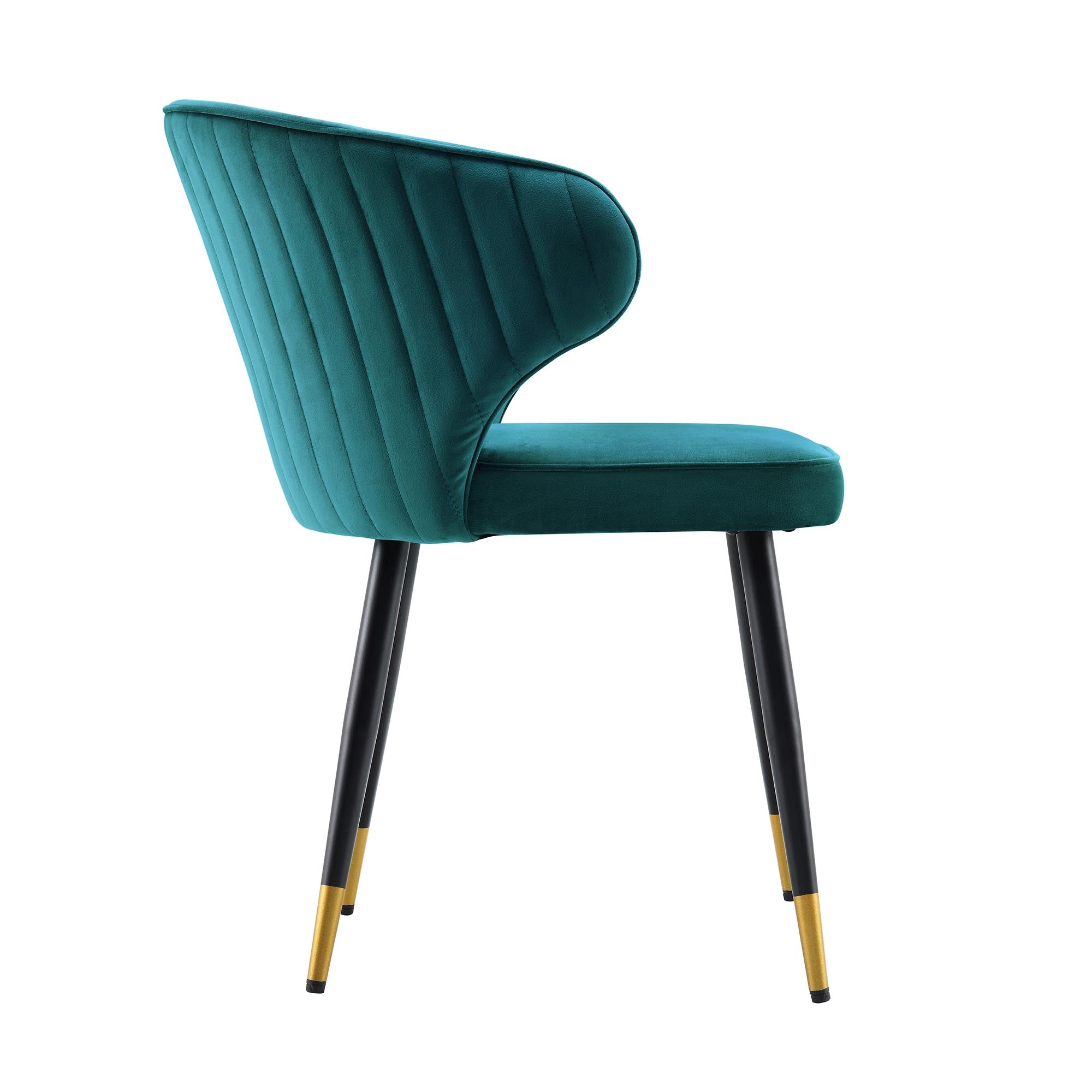 Langham Set of 2 Teal Velvet Upholstered Carver Dining Chairs