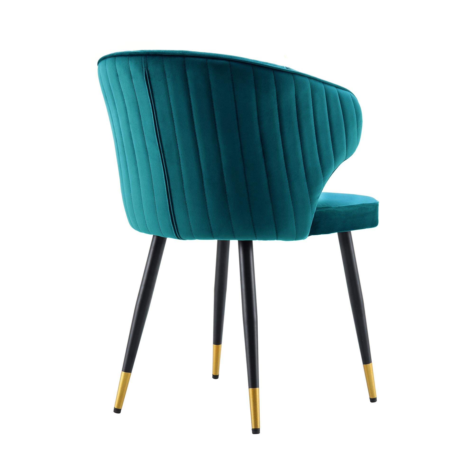 Langham Set of 2 Teal Velvet Upholstered Carver Dining Chairs