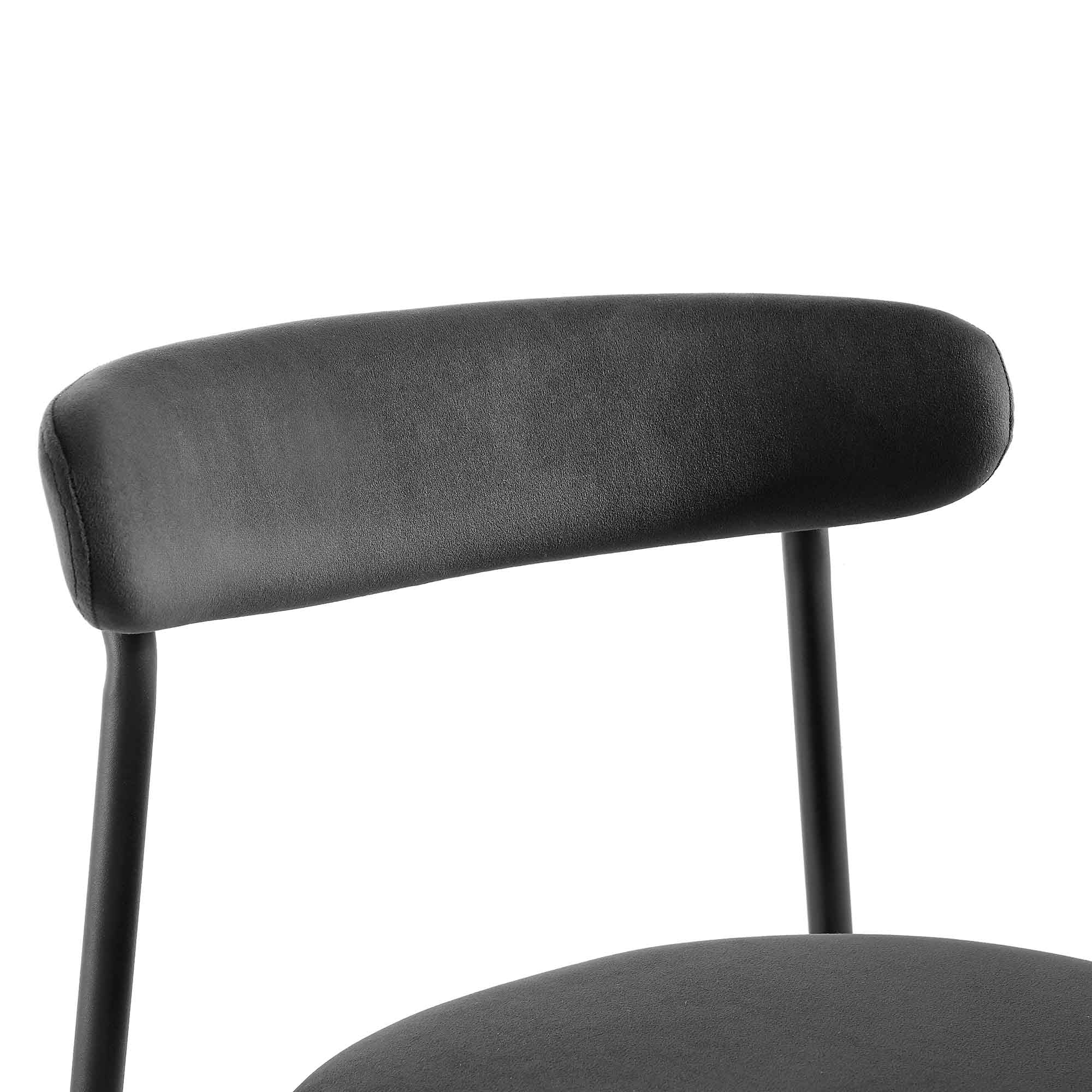 Donna Set of 2 Charcoal Velvet Dining Chairs