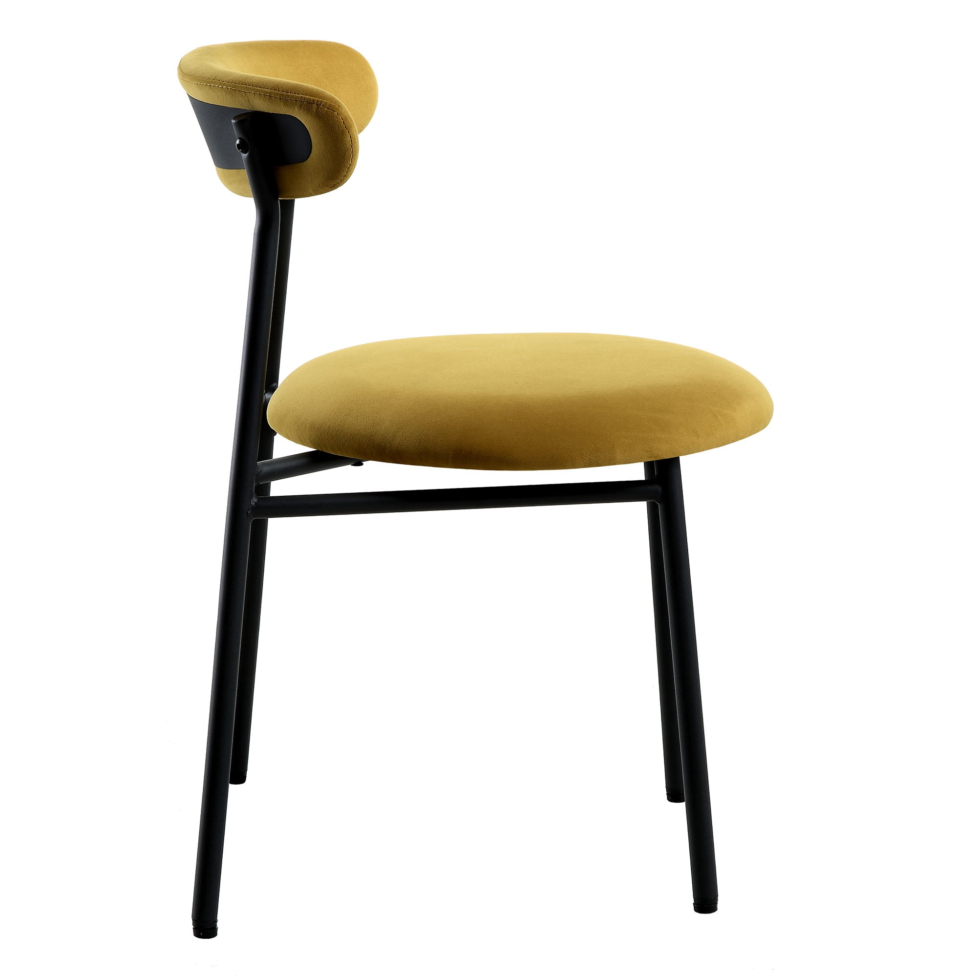 Donna Set of 2 Mustard Yellow Velvet Dining Chairs