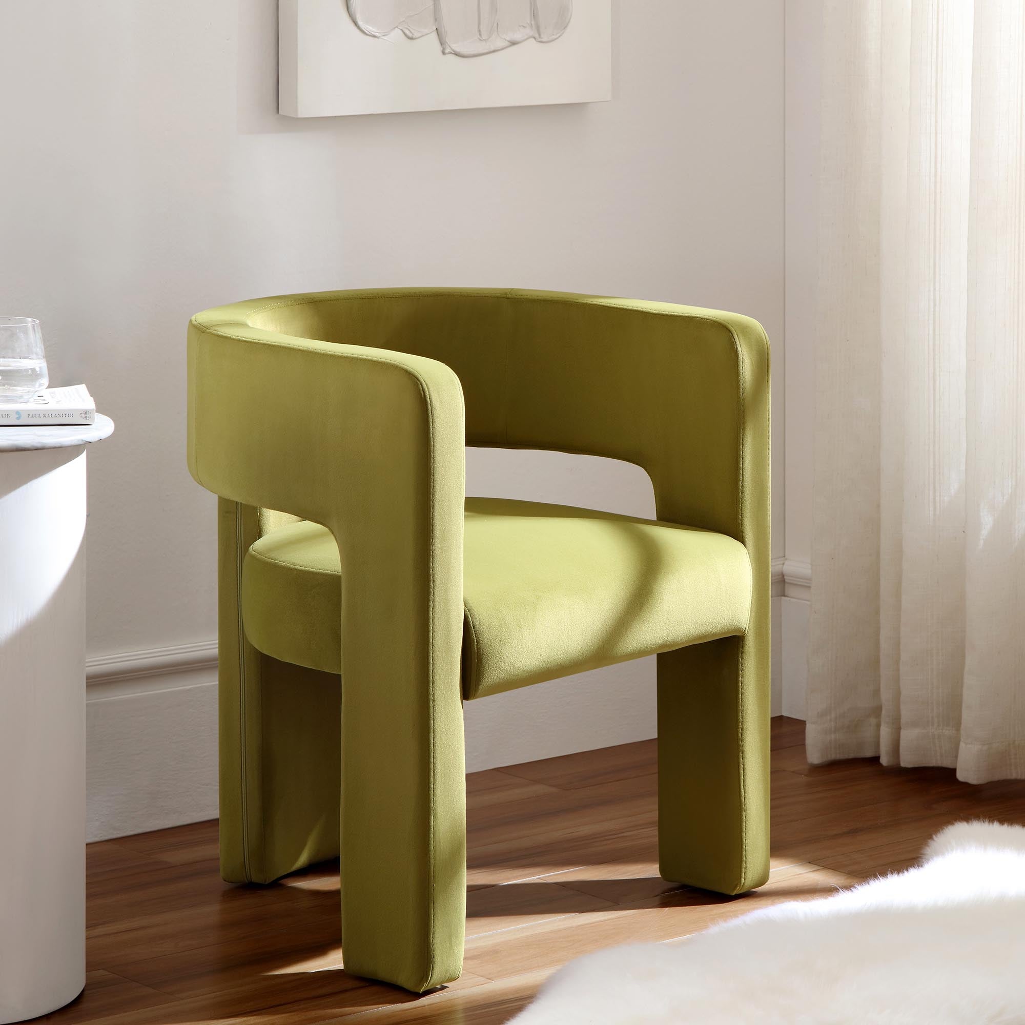 Greenwich Olive Green Velvet Dining Chair