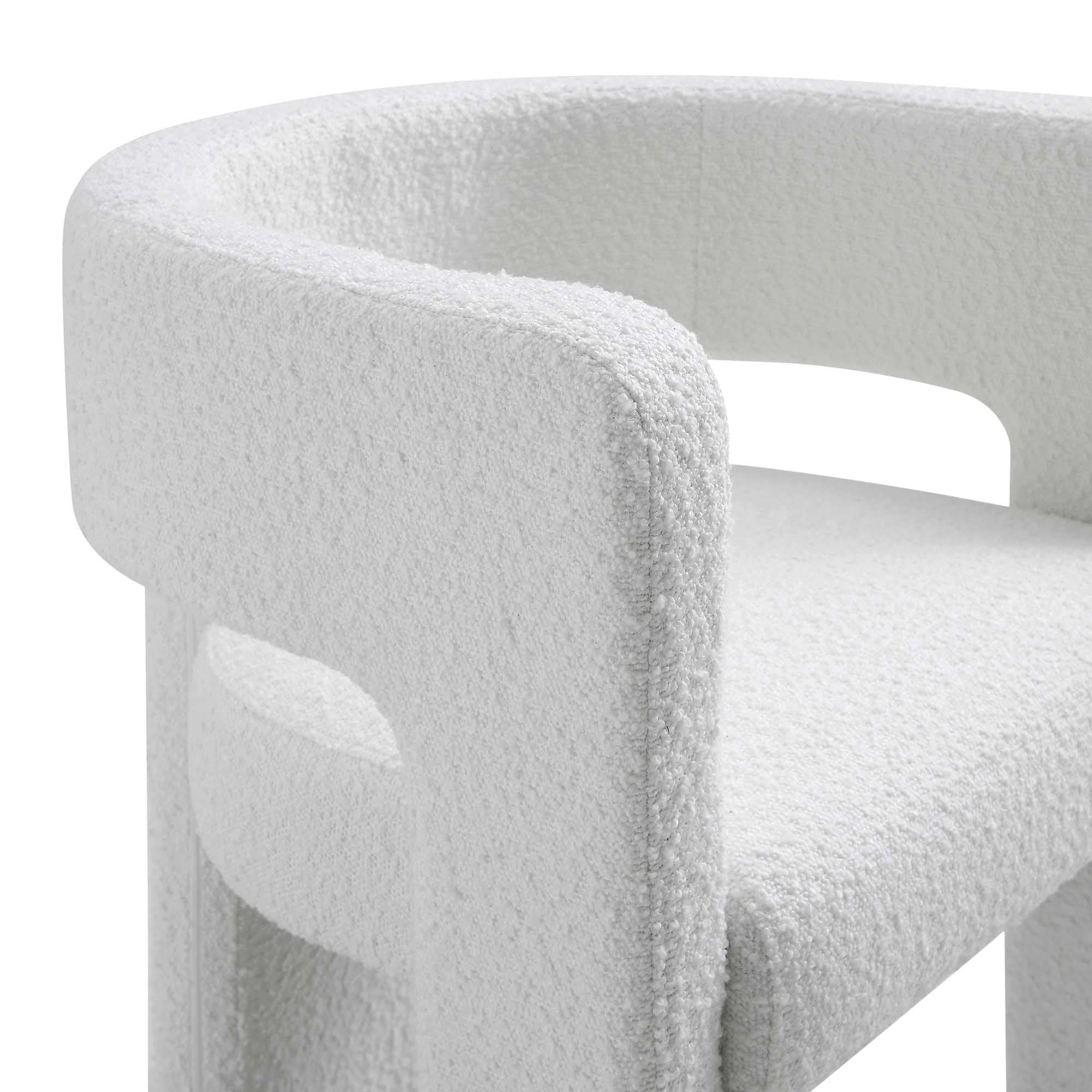 Greenwich White Boucle Dining Chair