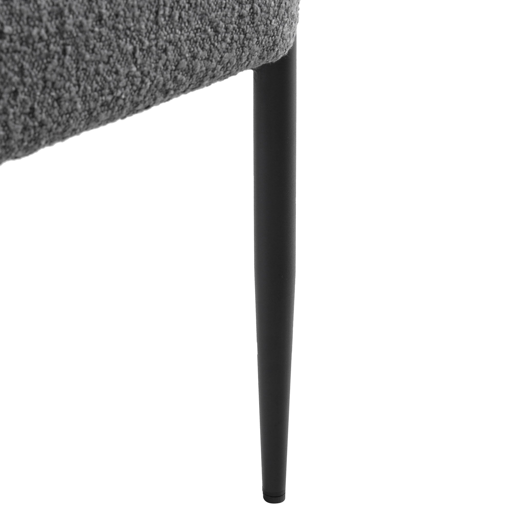 Fulbourn Charcoal Boucle Dining Chair with Black Metal Legs