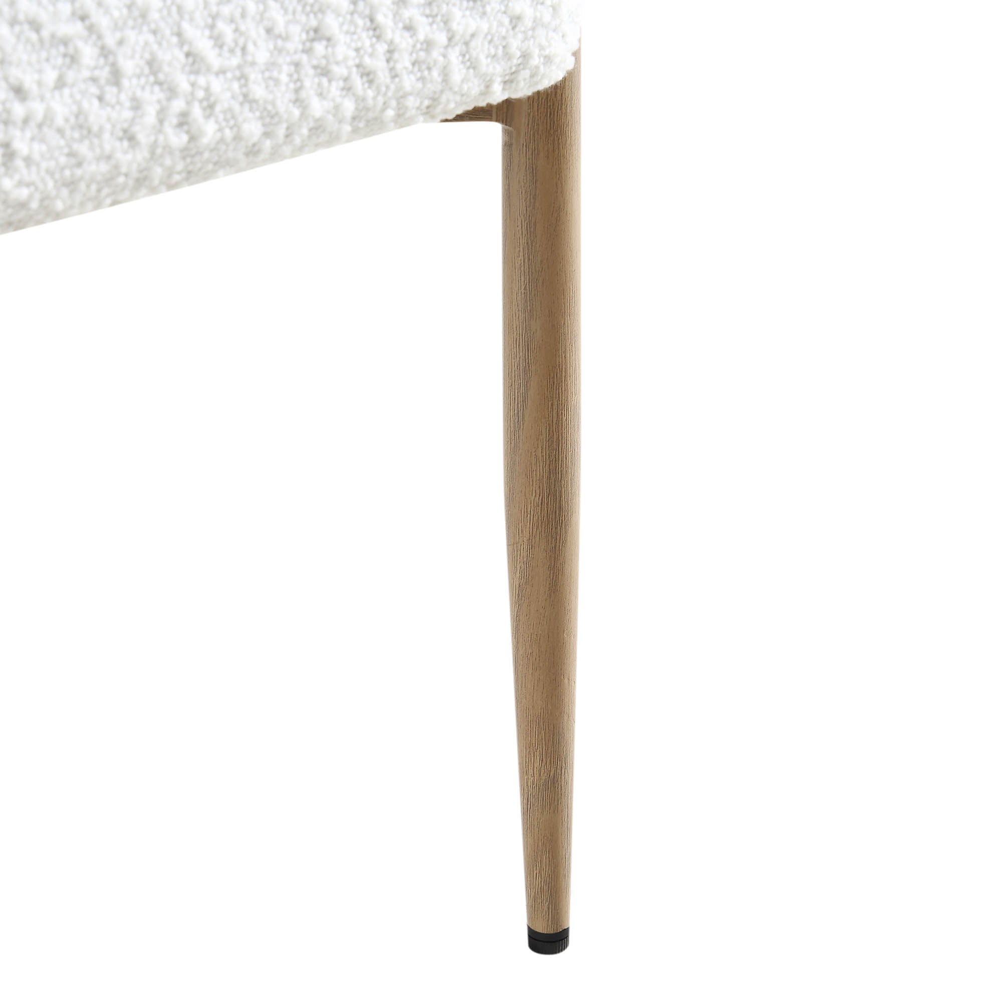 Fulbourn White Boucle Dining Chair with Natural Wood Effect Legs