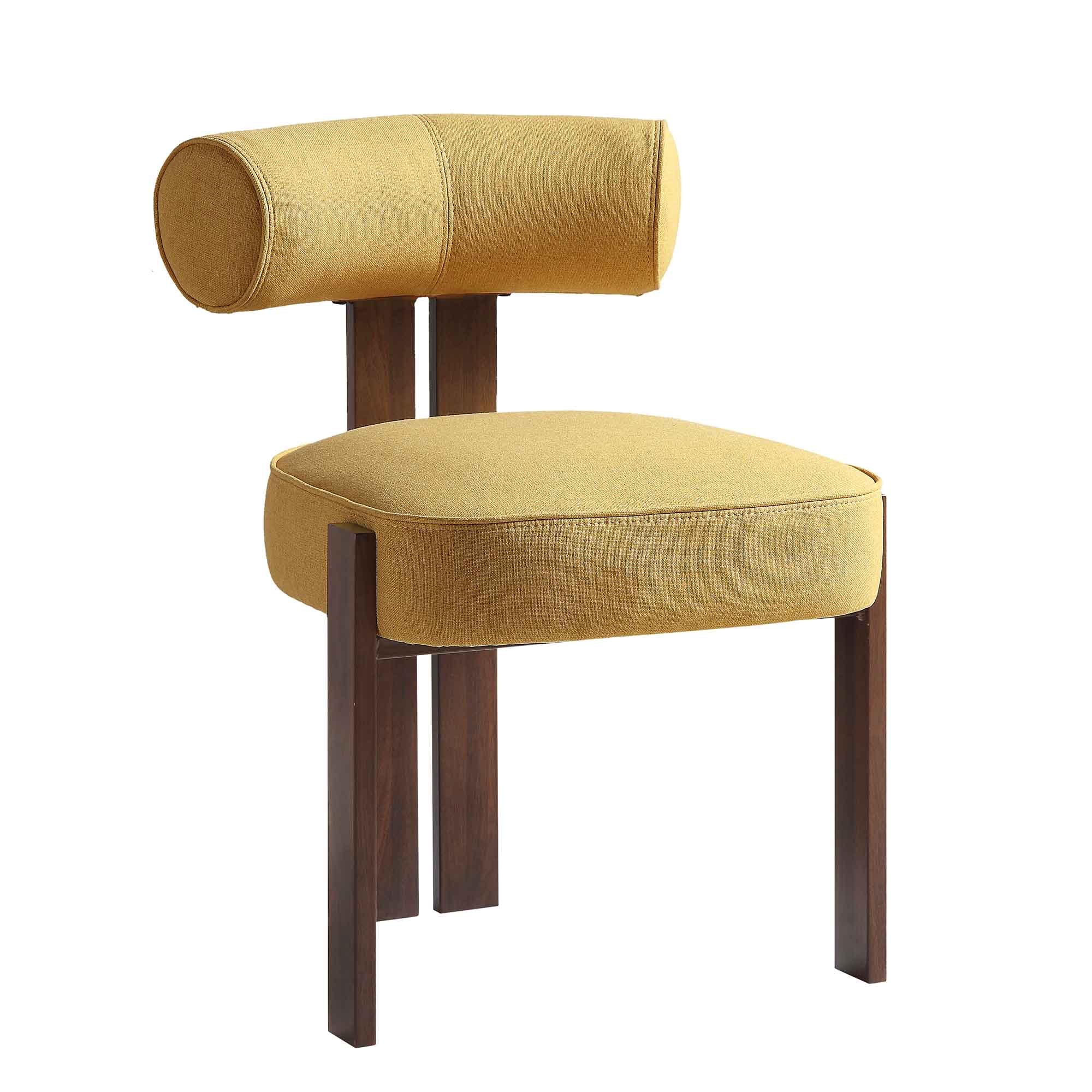 Ophelia Honey Gold Fabric Dining Chair