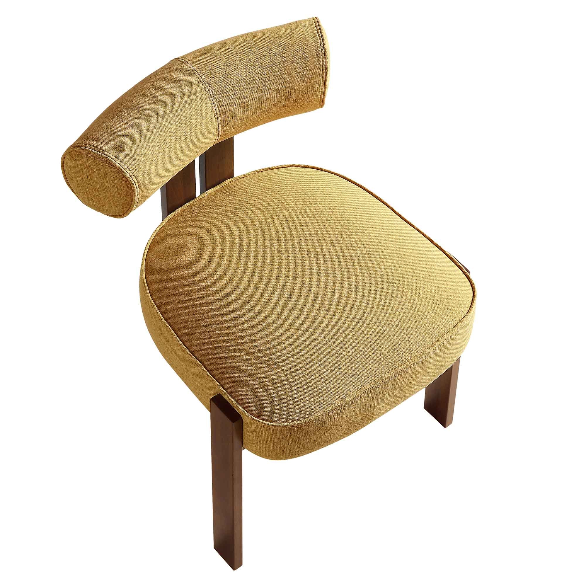 Ophelia Honey Gold Fabric Dining Chair