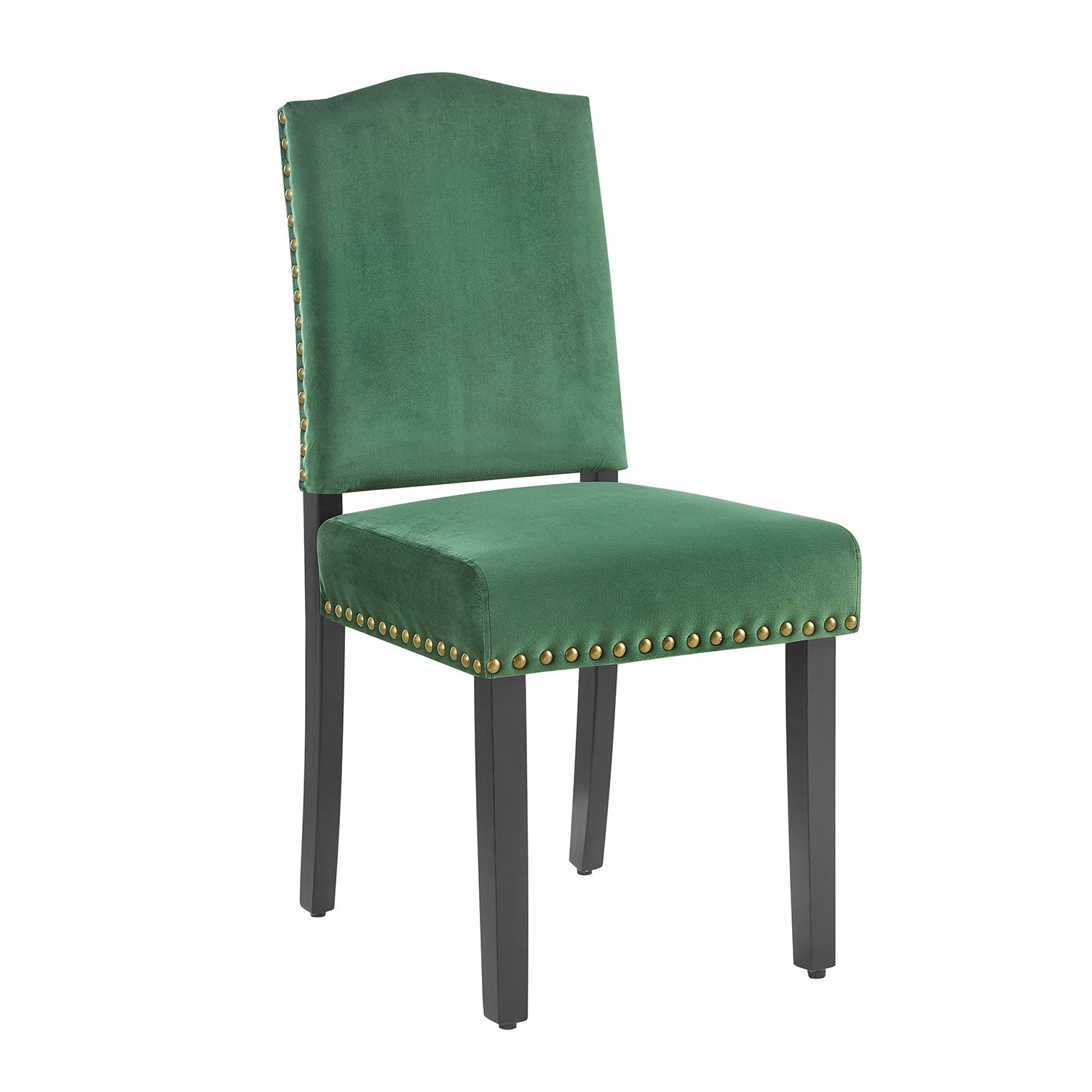 Draycott Set of 2 Pine Green Velvet Dining Chairs