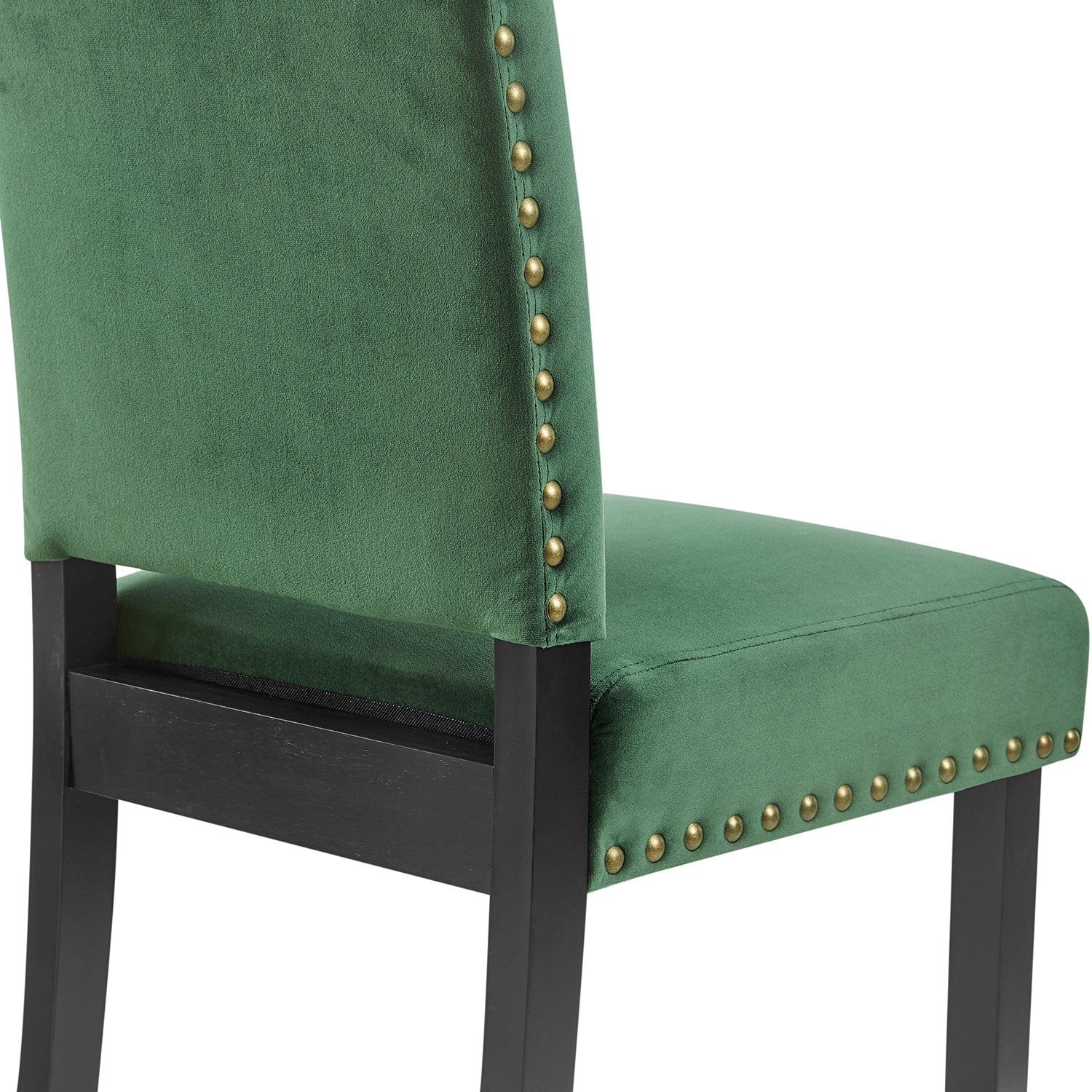 Draycott Set of 2 Pine Green Velvet Dining Chairs