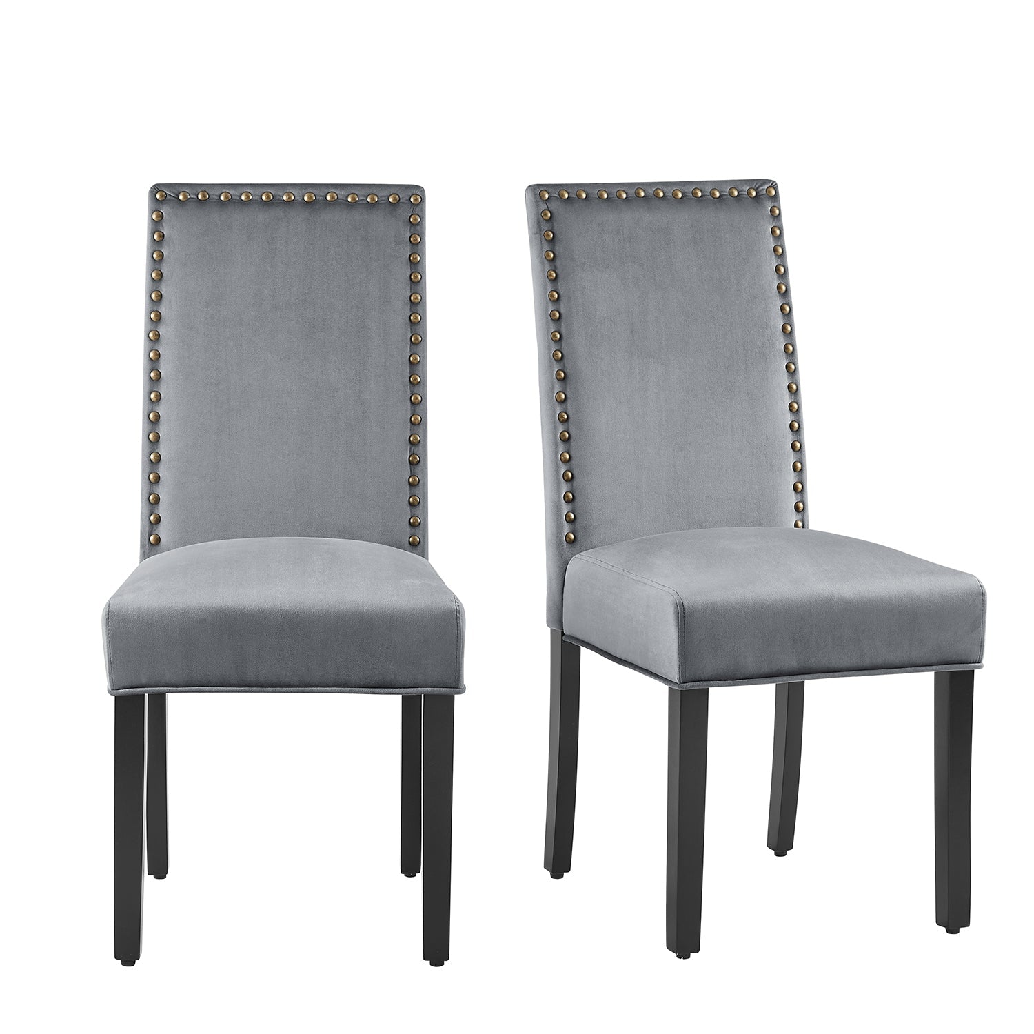 Maidwell Set of 2 Grey Velvet Dining Chairs