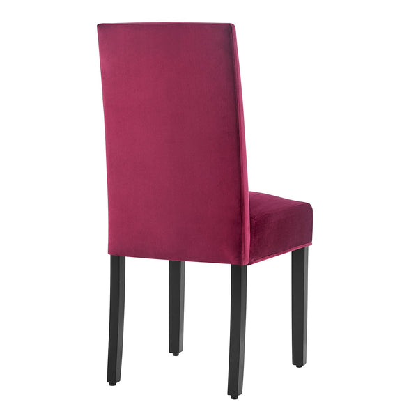 Maidwell Set of 2 Crimson Red Velvet Dining Chairs