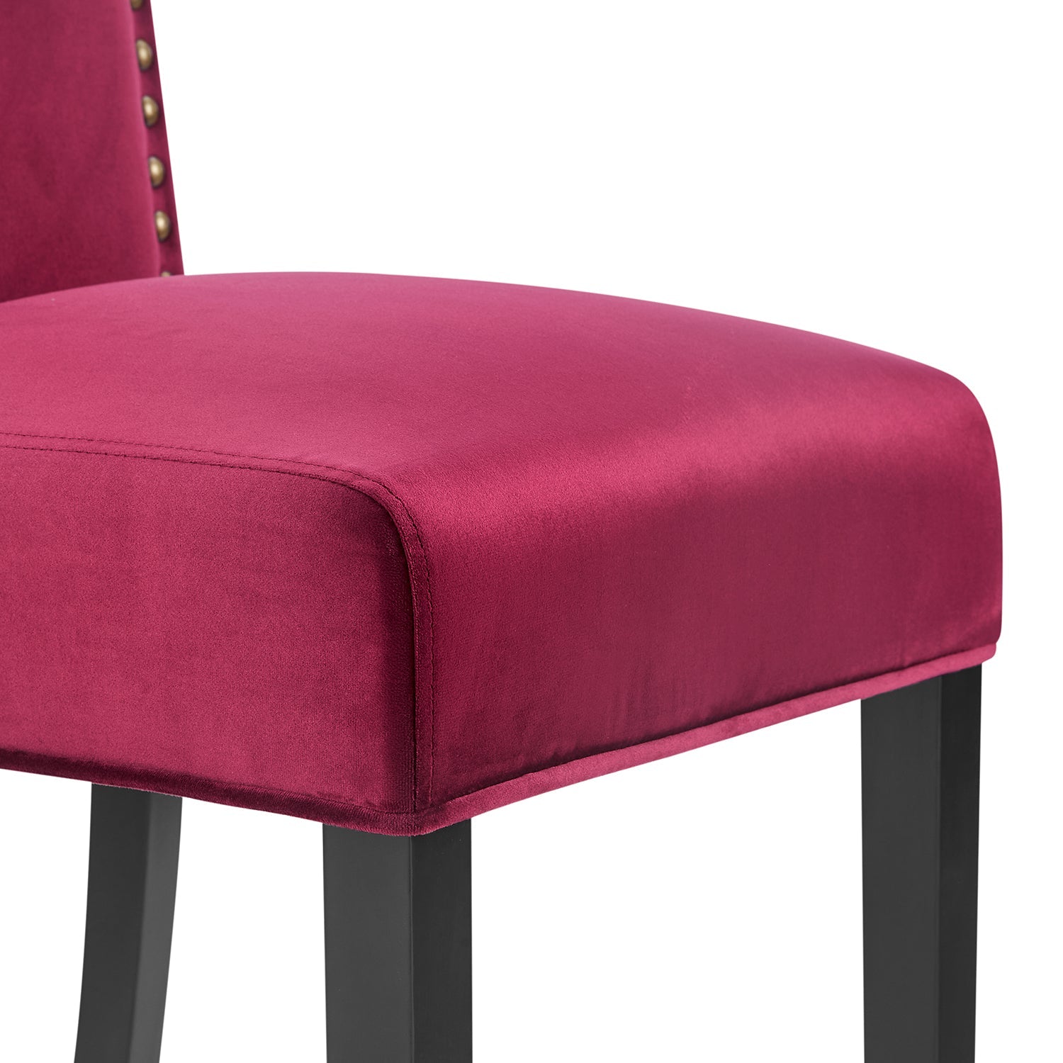 Maidwell Set of 2 Crimson Red Velvet Dining Chairs