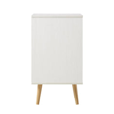 Frances Woven Rattan 1-door Nightstand In White 