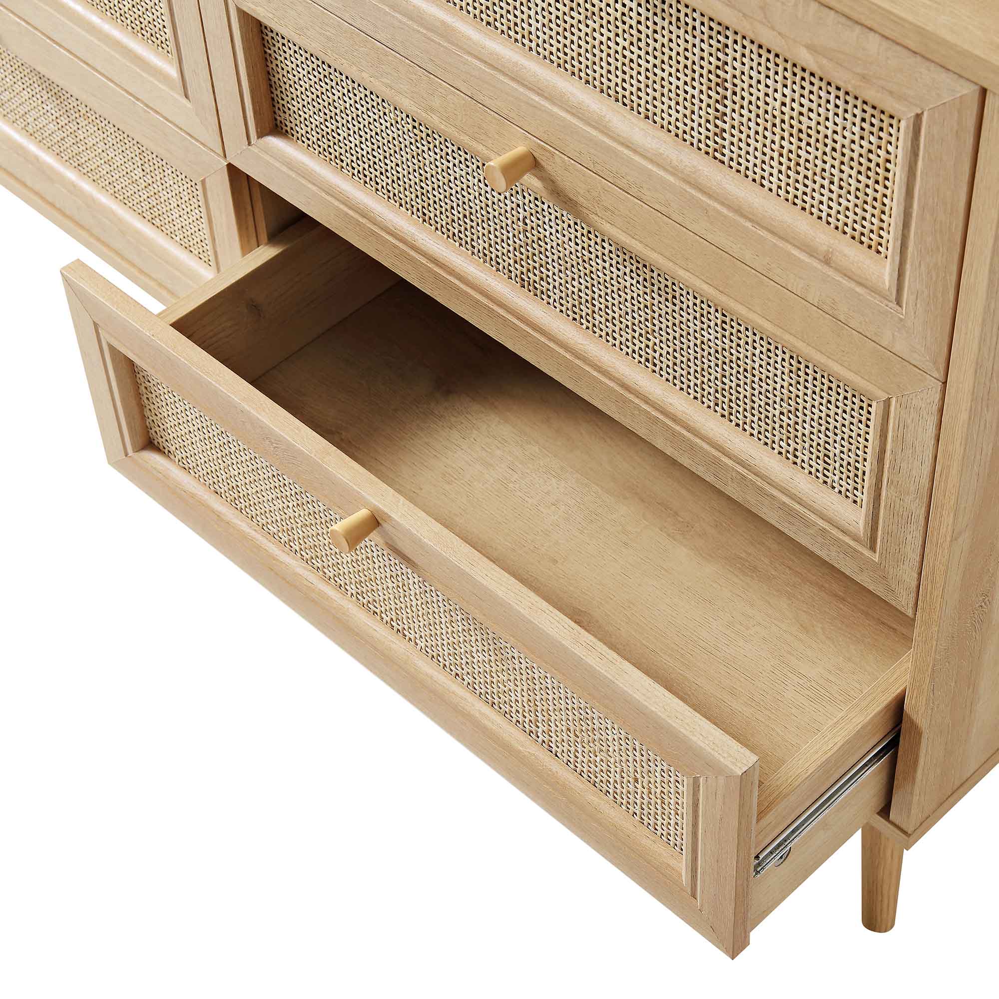 Frances Woven Rattan 6 Drawer Dresser, Natural