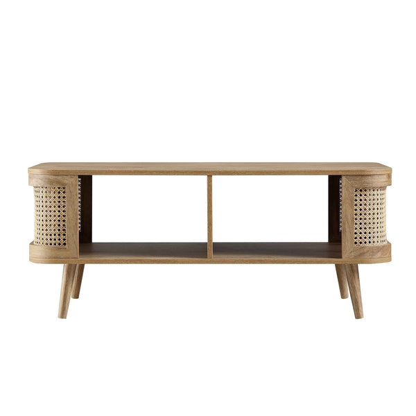 Izzy Curved Rattan Coffee Table, Natural