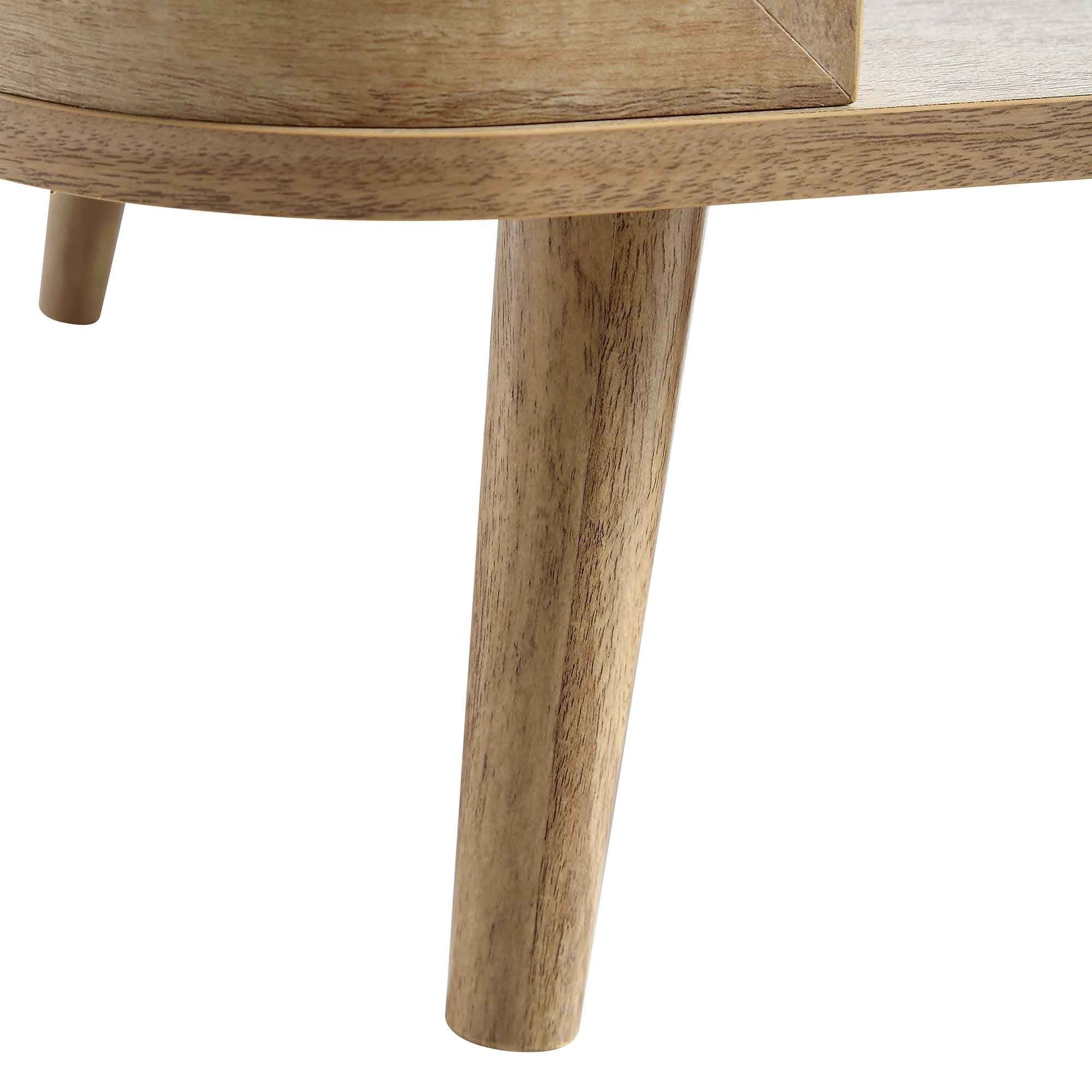 Izzy Curved Rattan Coffee Table, Natural