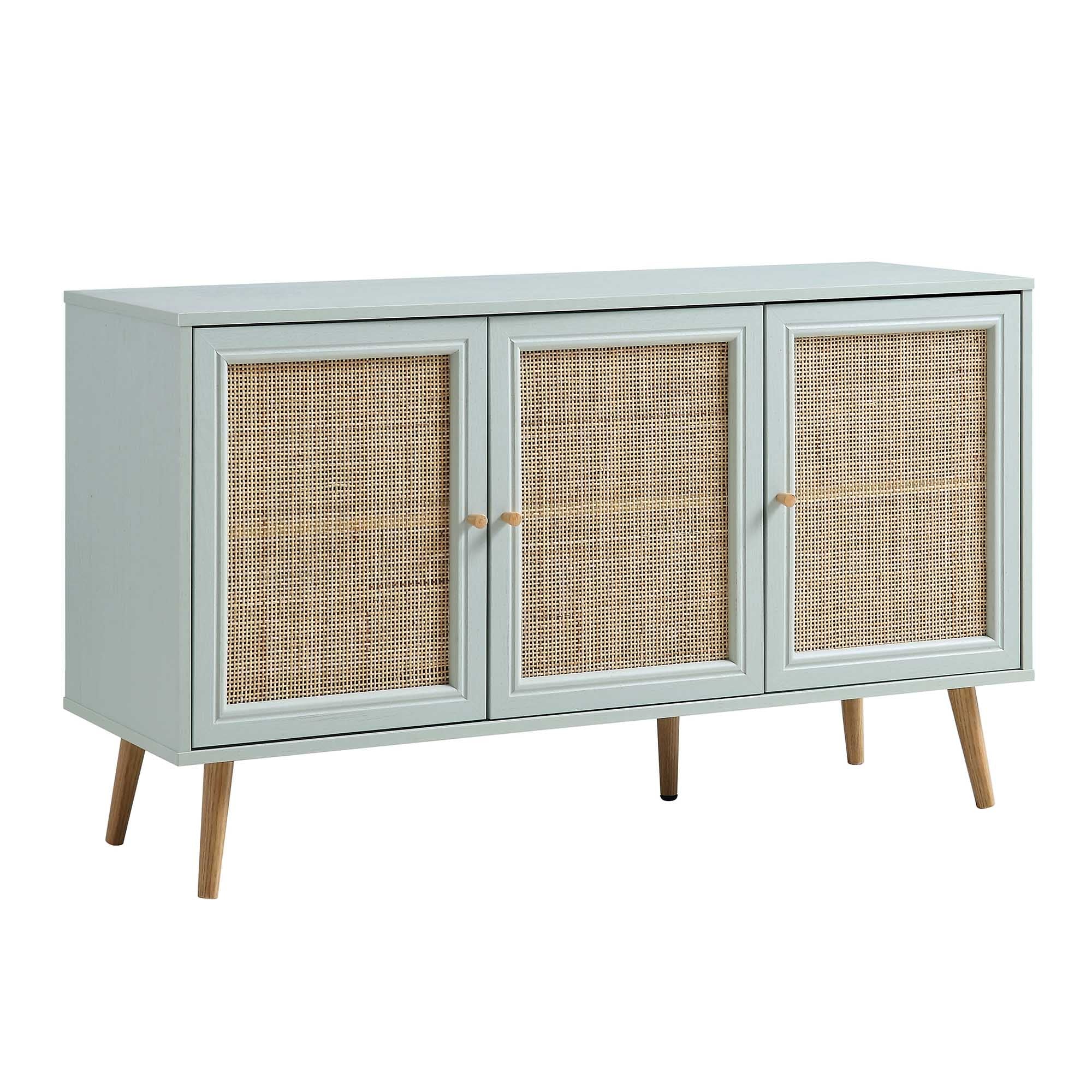 Frances Woven Rattan 3-Door Sideboard, Mint