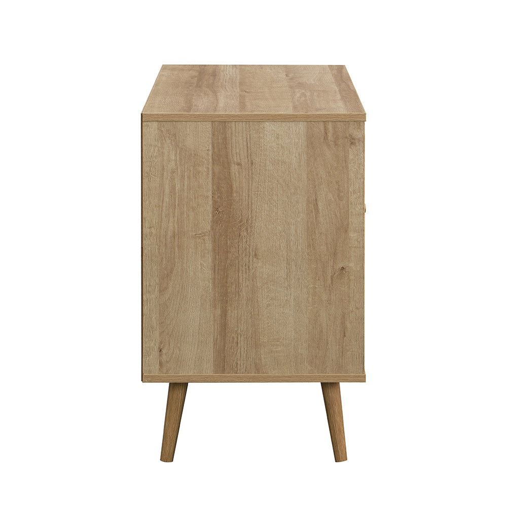 Frances Woven Rattan 1-Door Cabinet in Natural