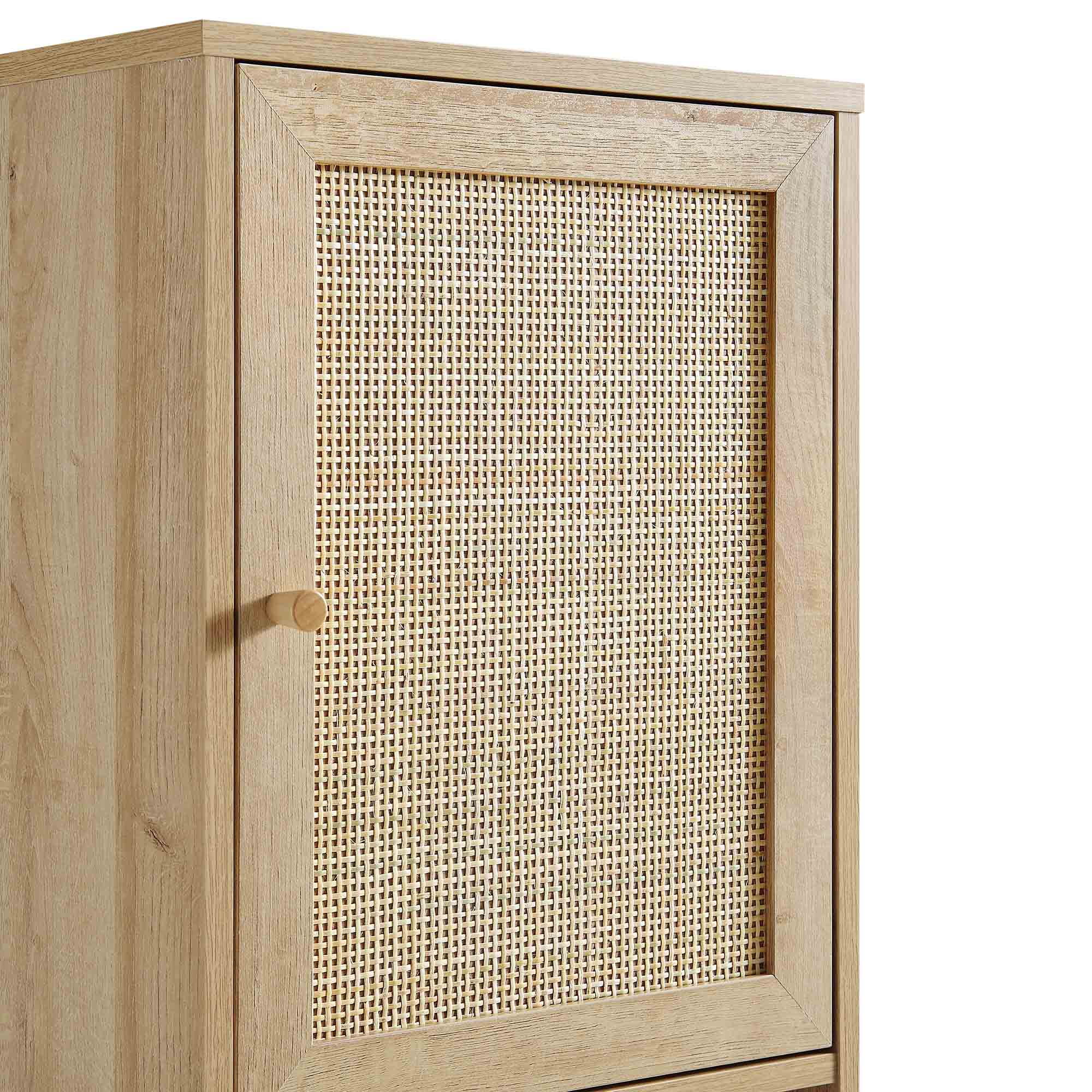 Frances Woven Rattan Tallboy Bathroom Unit, Natural