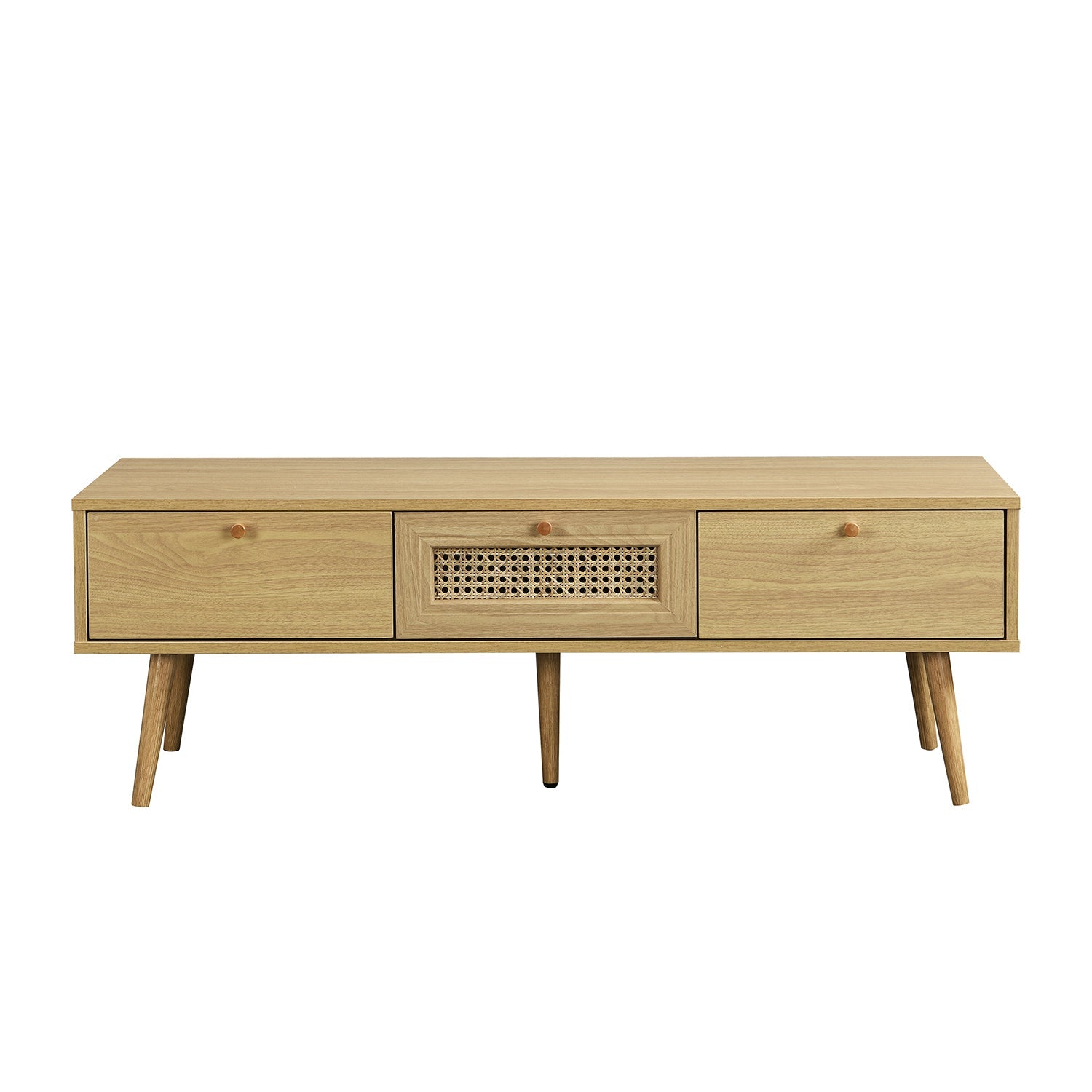 Anya Woven Rattan 3-Drawer TV Unit in Natural