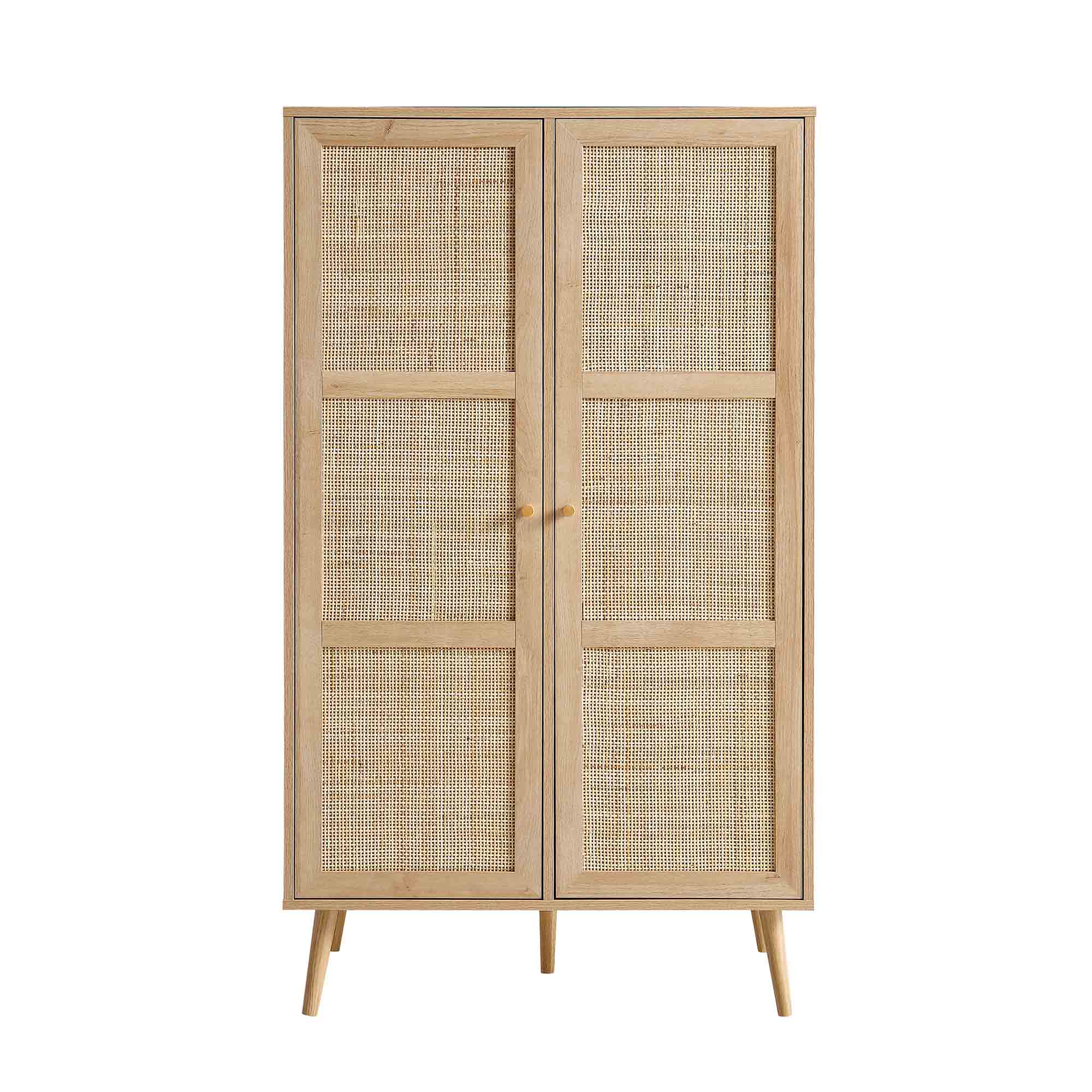 Frances Woven Rattan Compact Double Closet, Natural