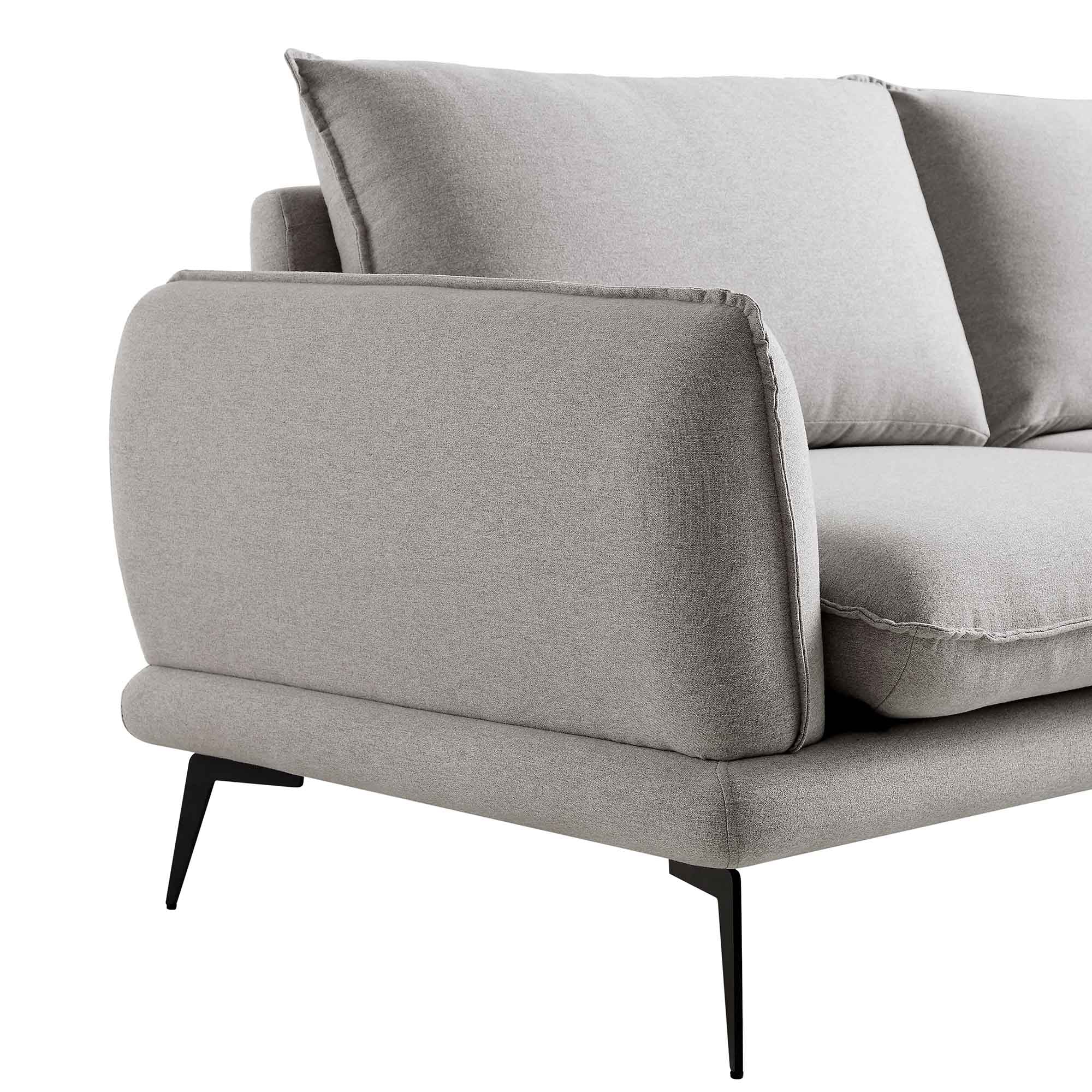 Obriel Grey Marl Fabric Sofa, 3-Seater