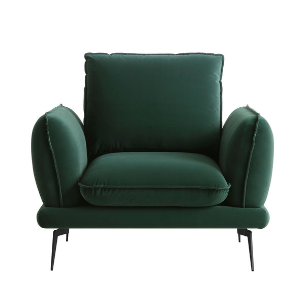 Obriel Forest Green Velvet Armchair