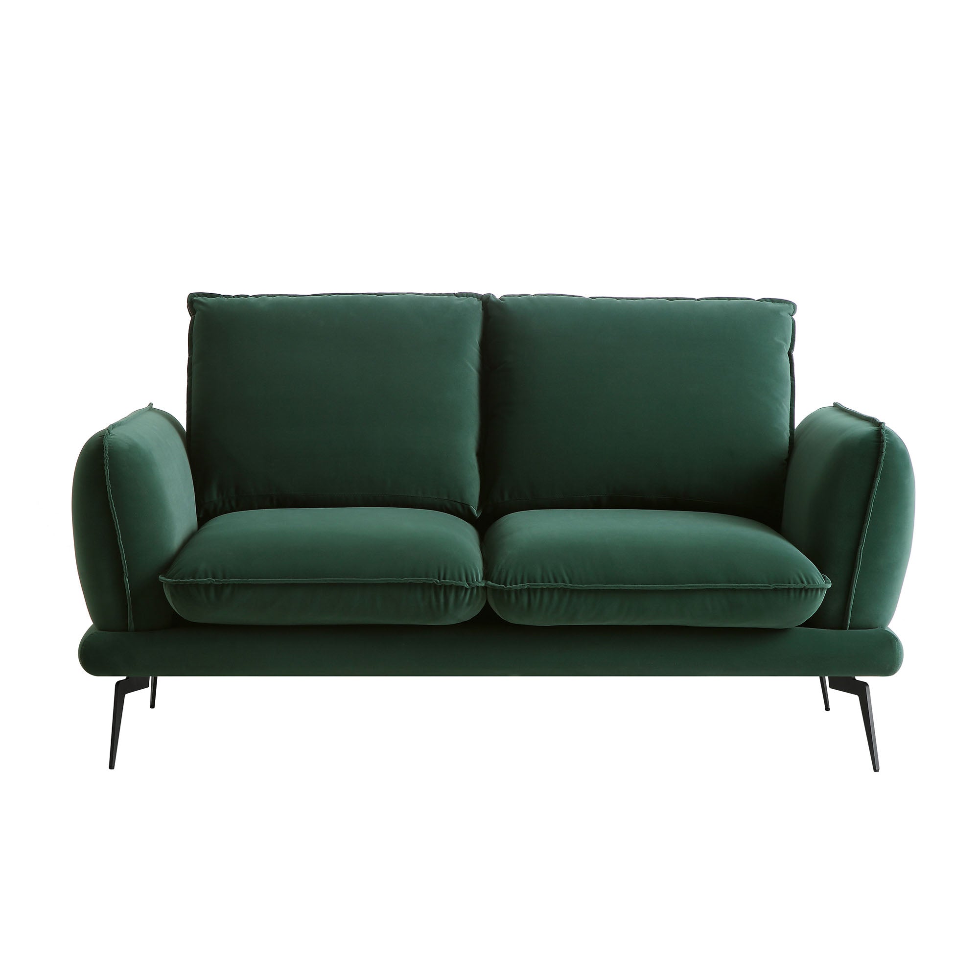 Obriel Forest Green Velvet Sofa, 2-Seater